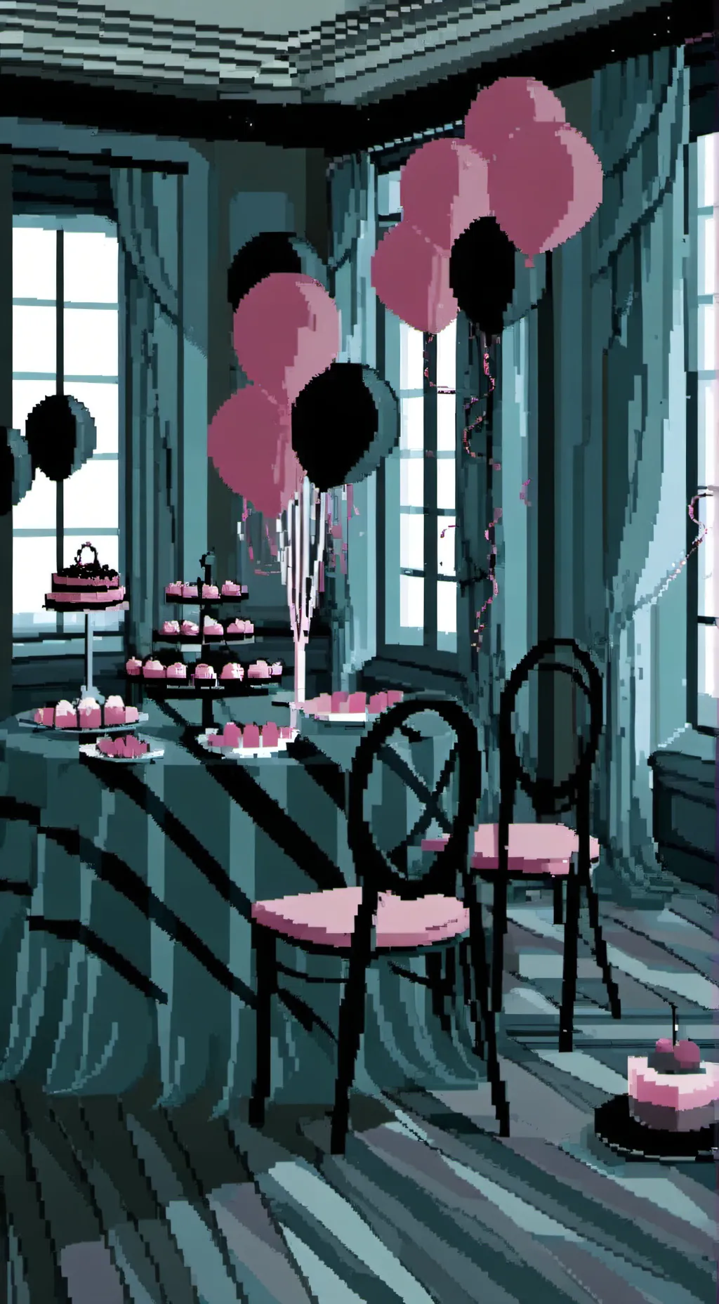 ai character: Black Pink background