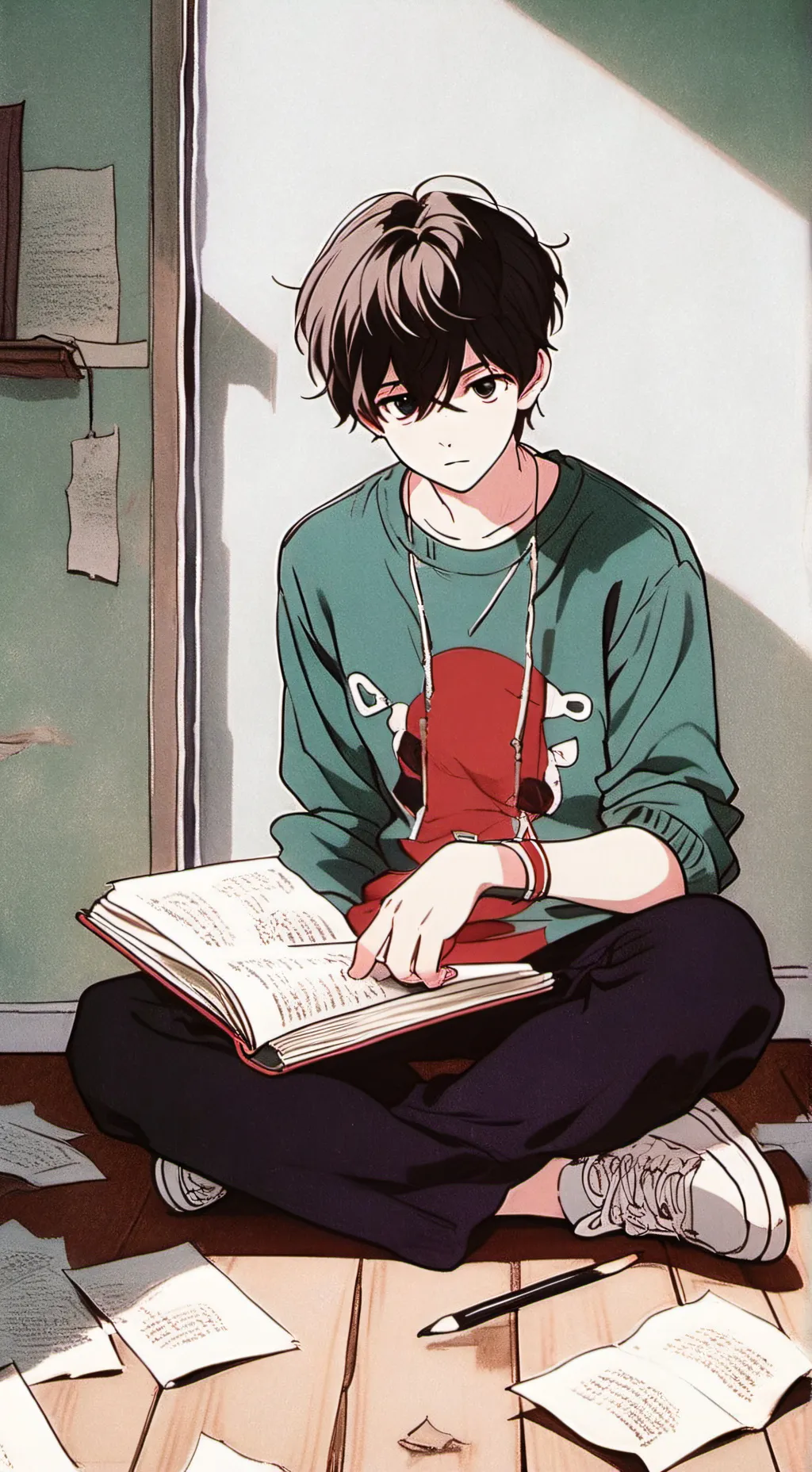 ai character: a little light  background