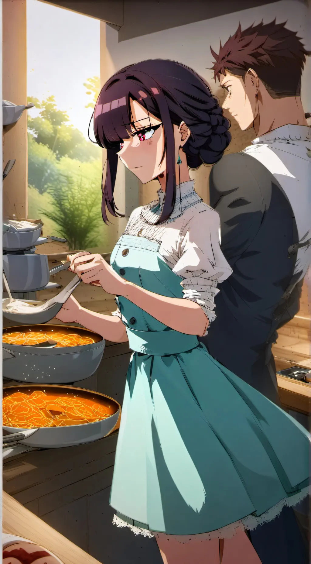 ai character: mama de komi-san  background