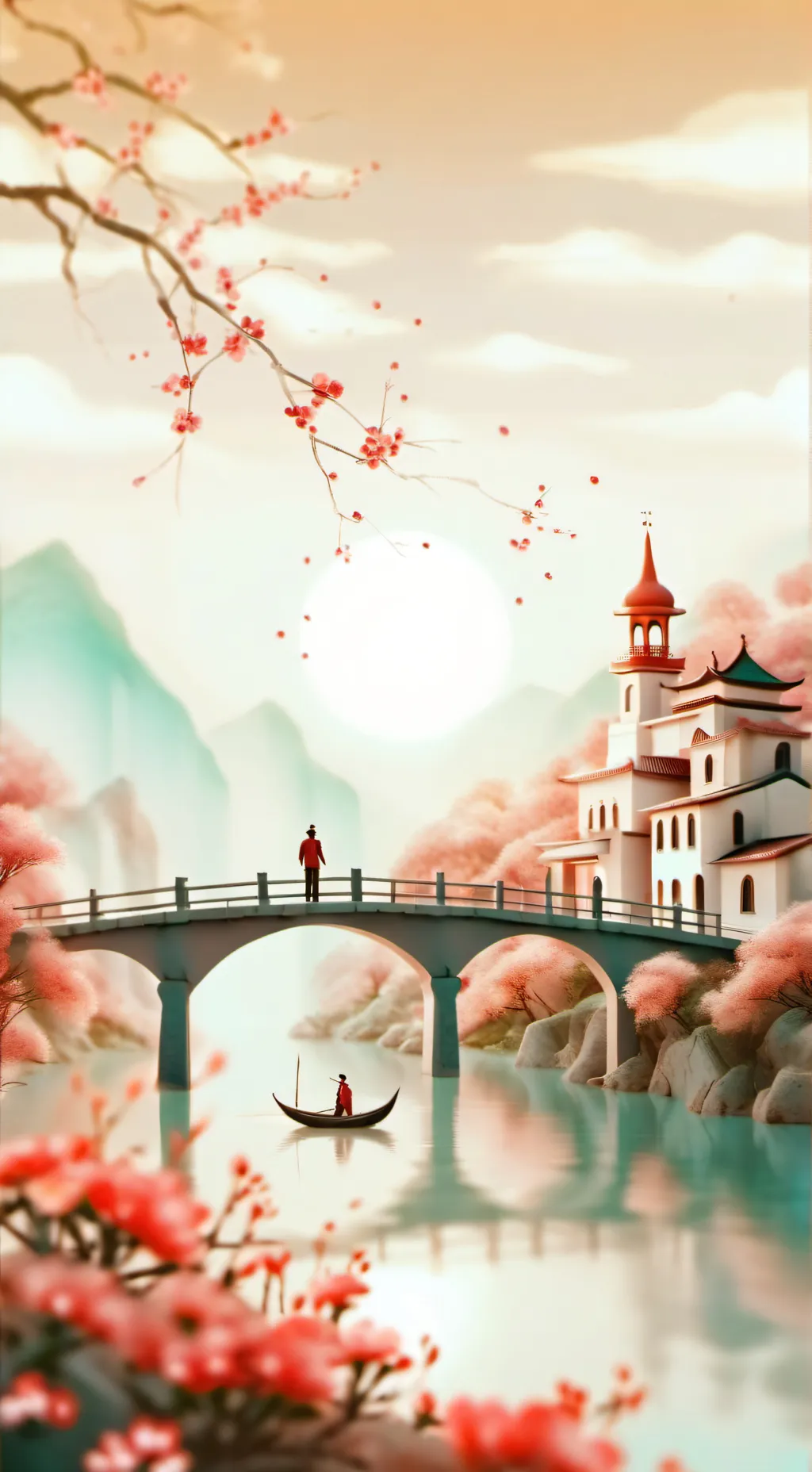 ai character: Kny beach background