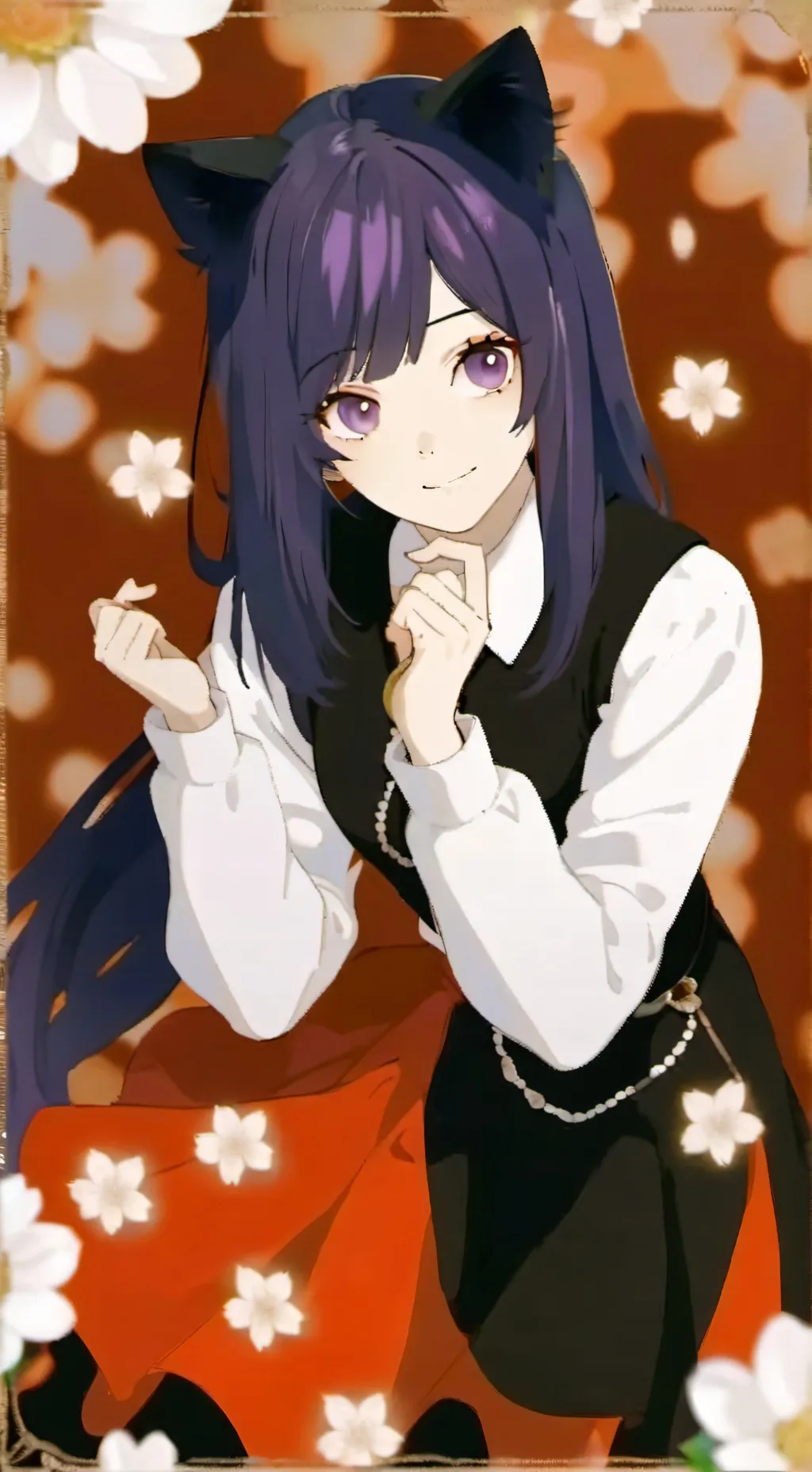 ai character: cat girl background