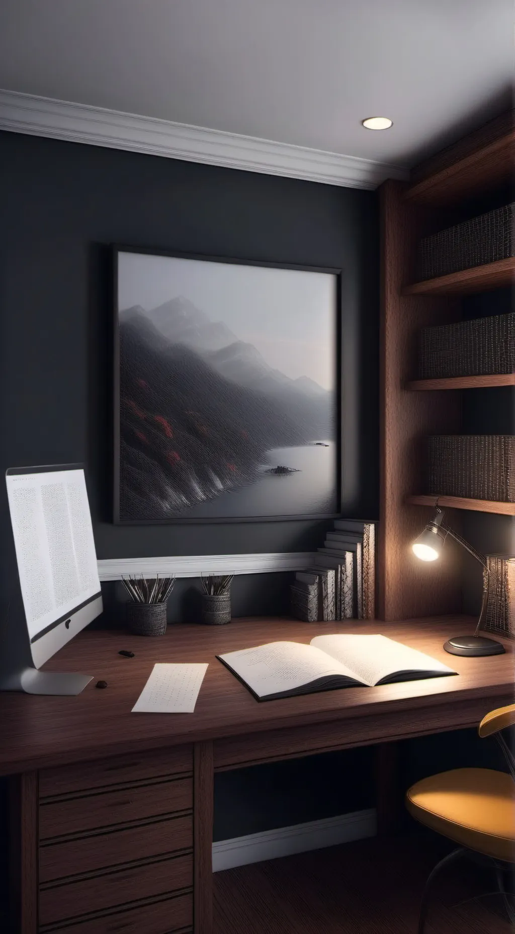 ai character: The Dark Room background