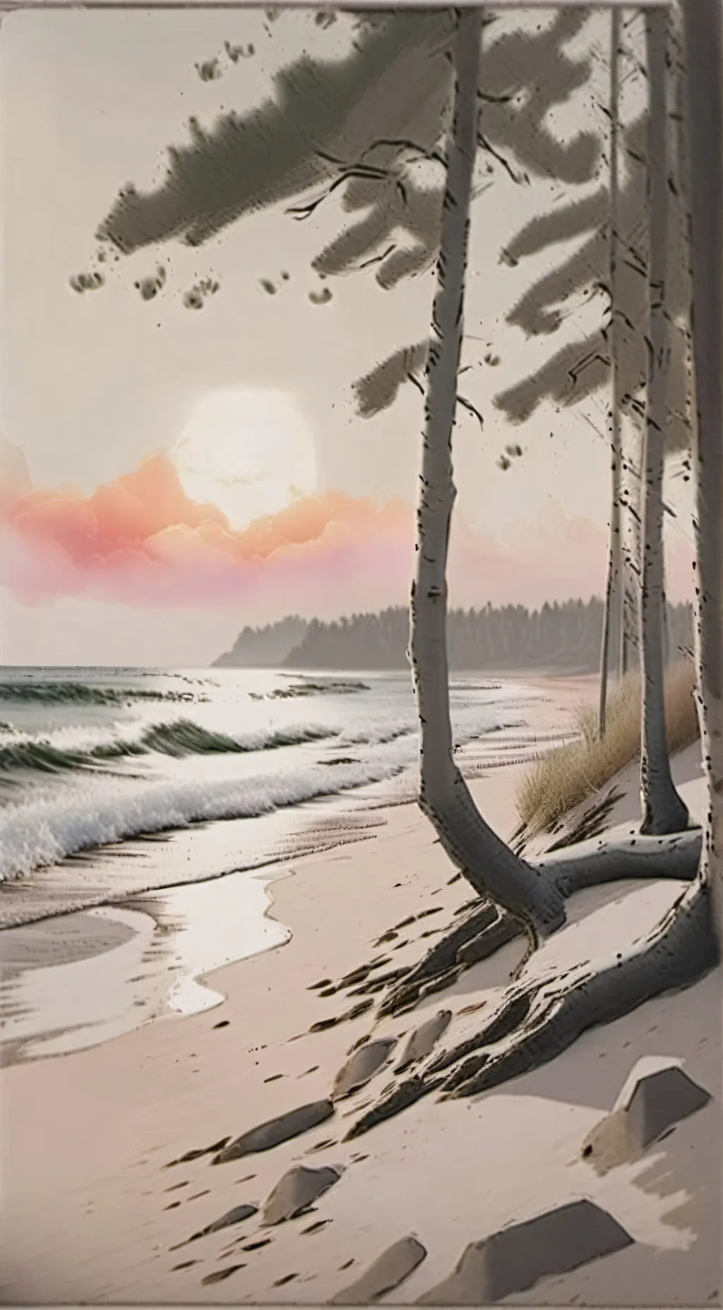 ai character: kny beach background