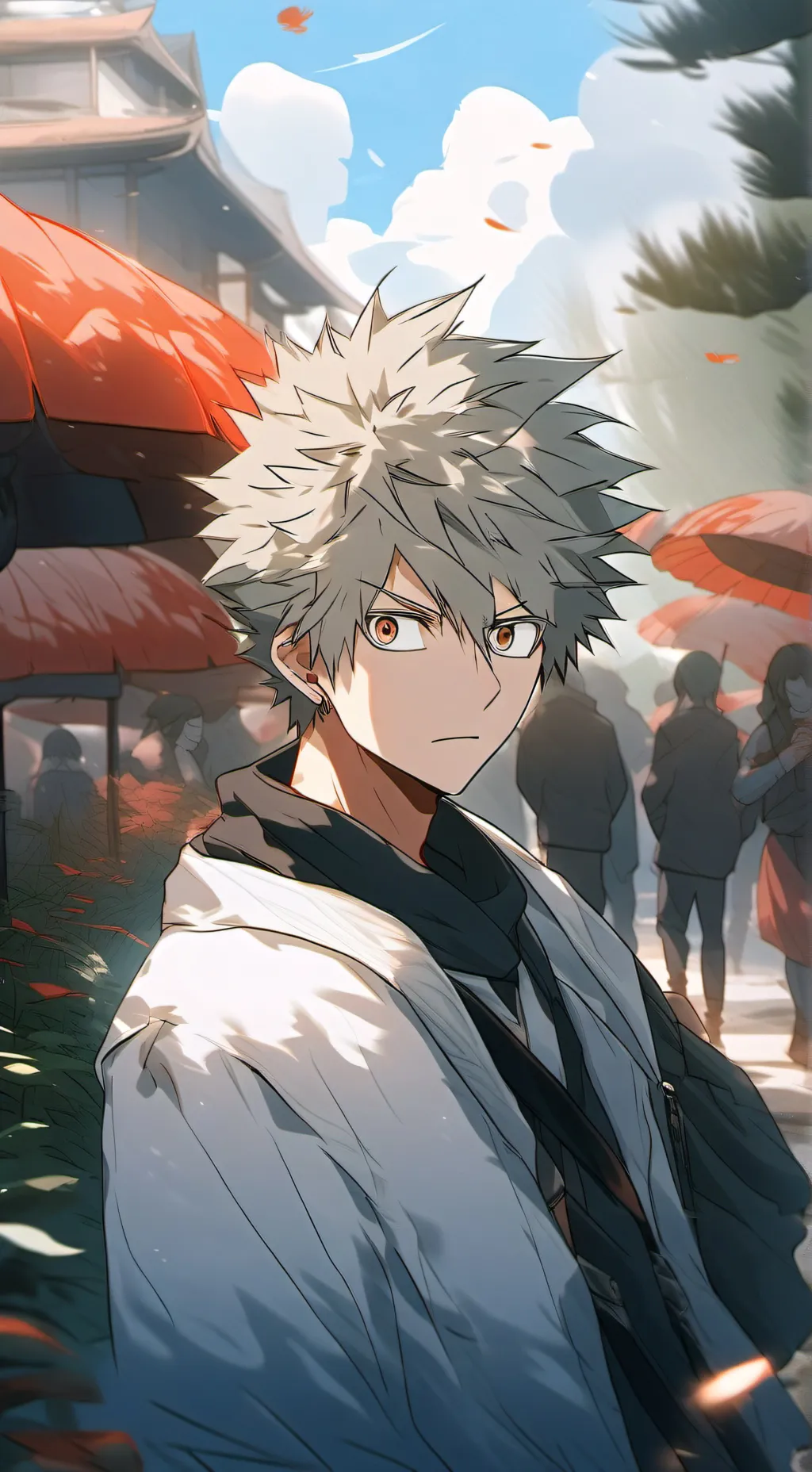 ai character: werewolf bakugo background