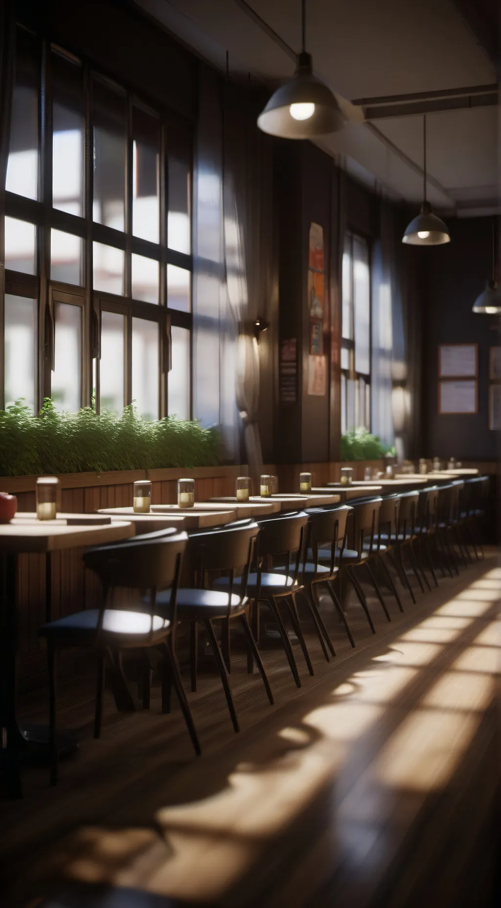 ai character: cafetería rosa background