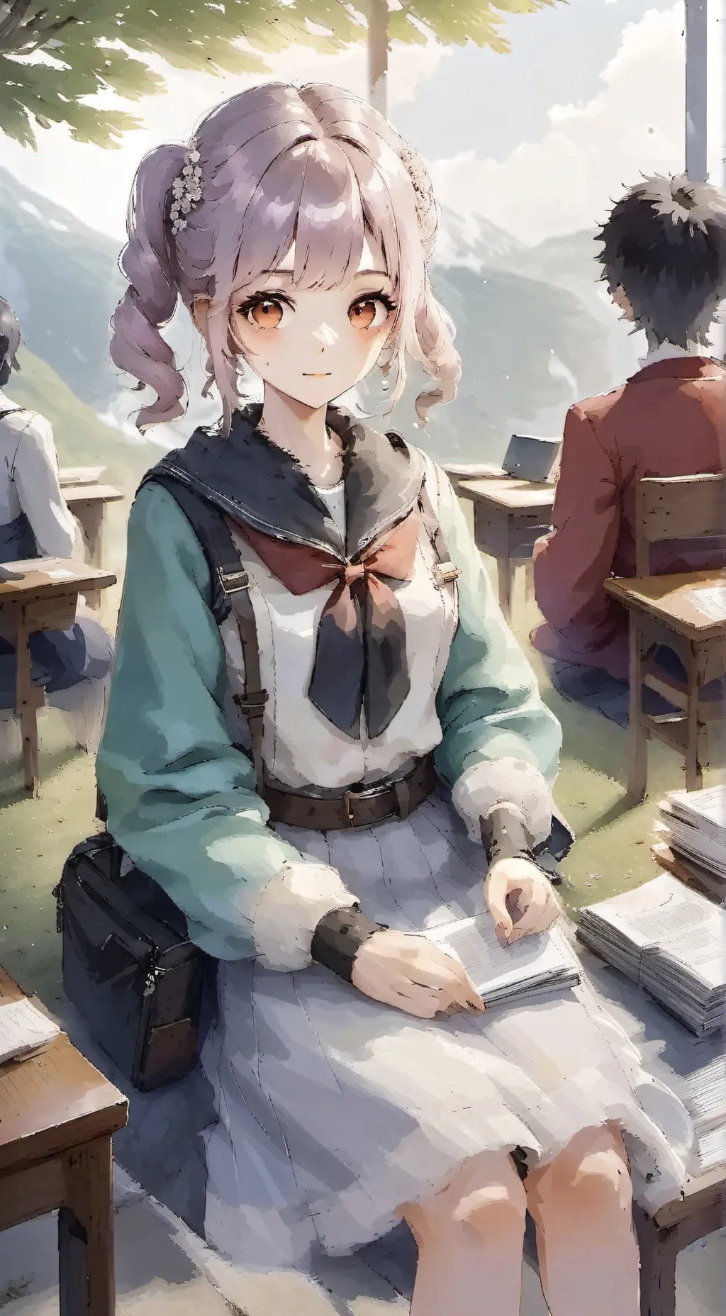ai character: girl in ur class background