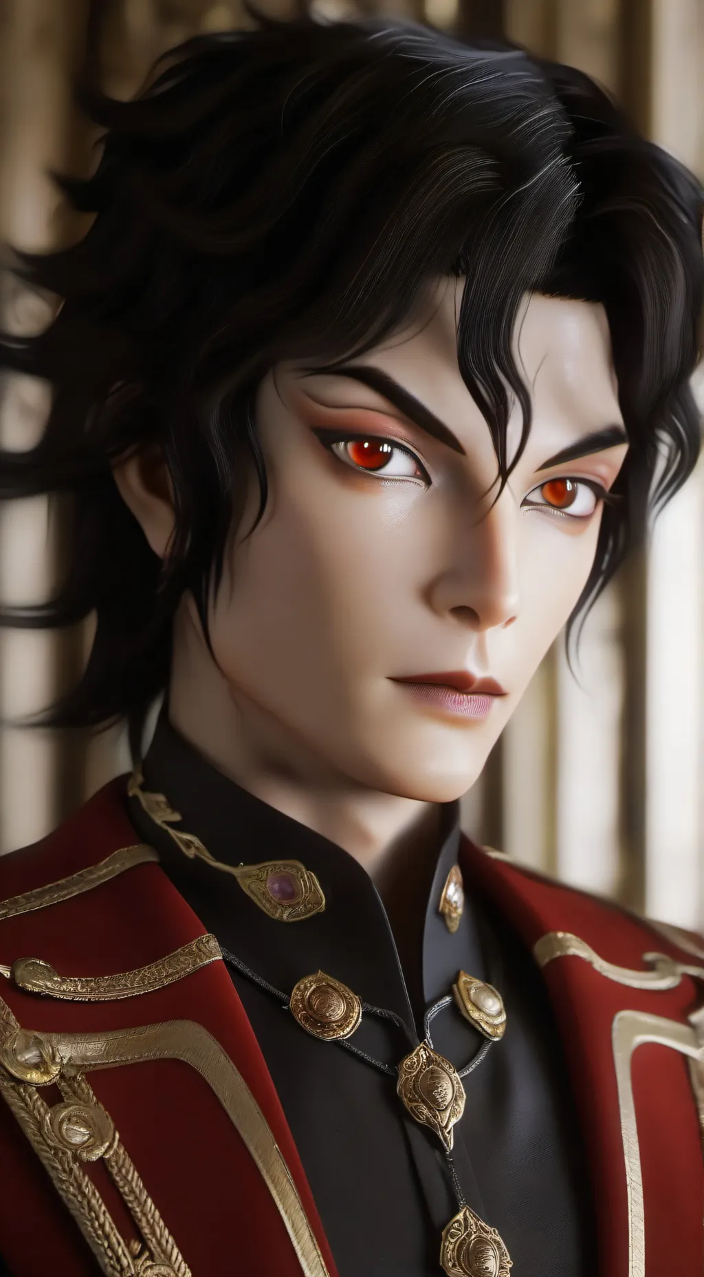 ai character: Muzan robs store  background