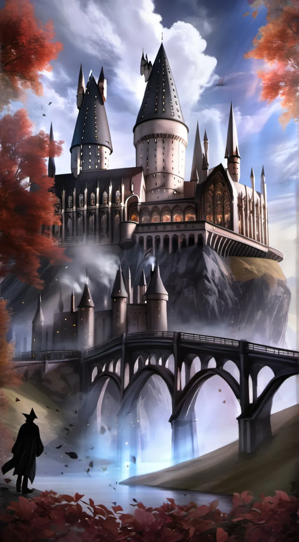 ai character: hogwarts dragon  background