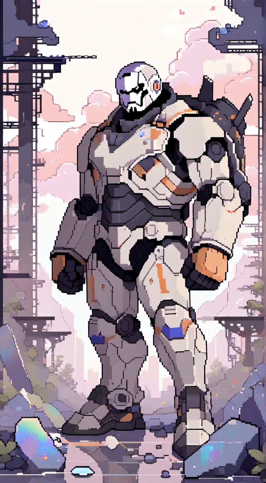 ai character: titan TV man  background