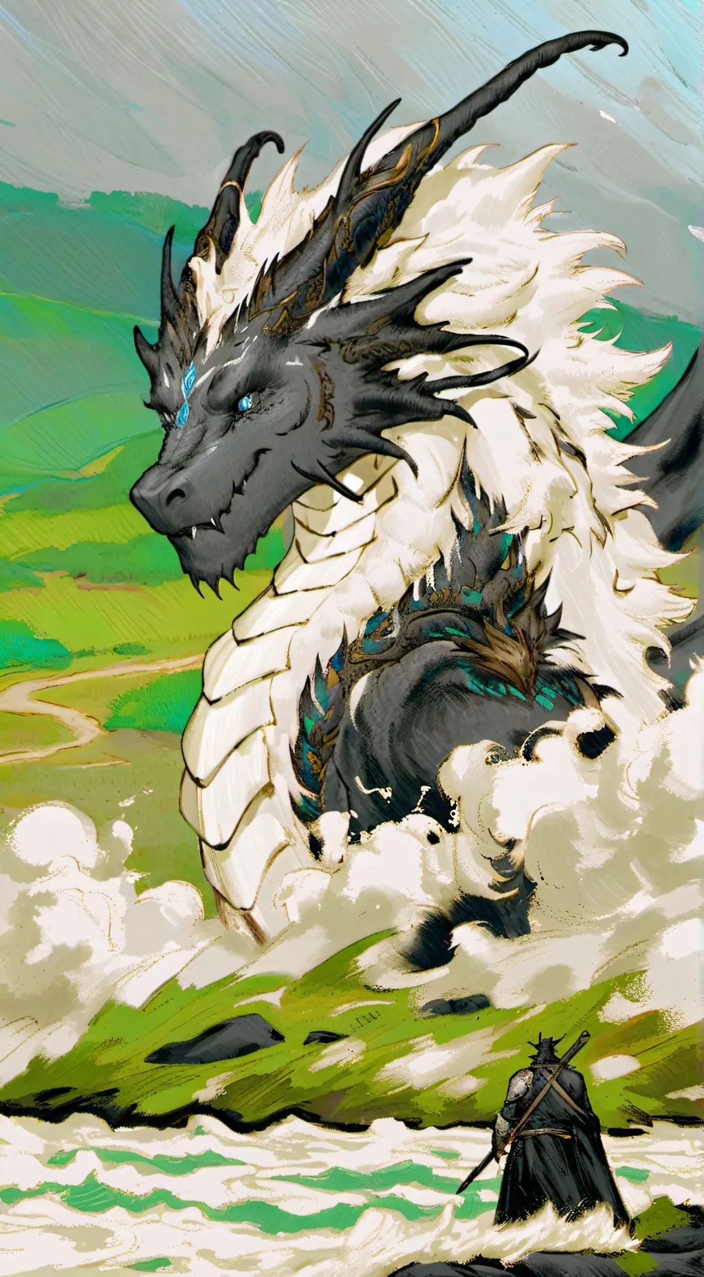 ai character: {^*Dragon shelter} background