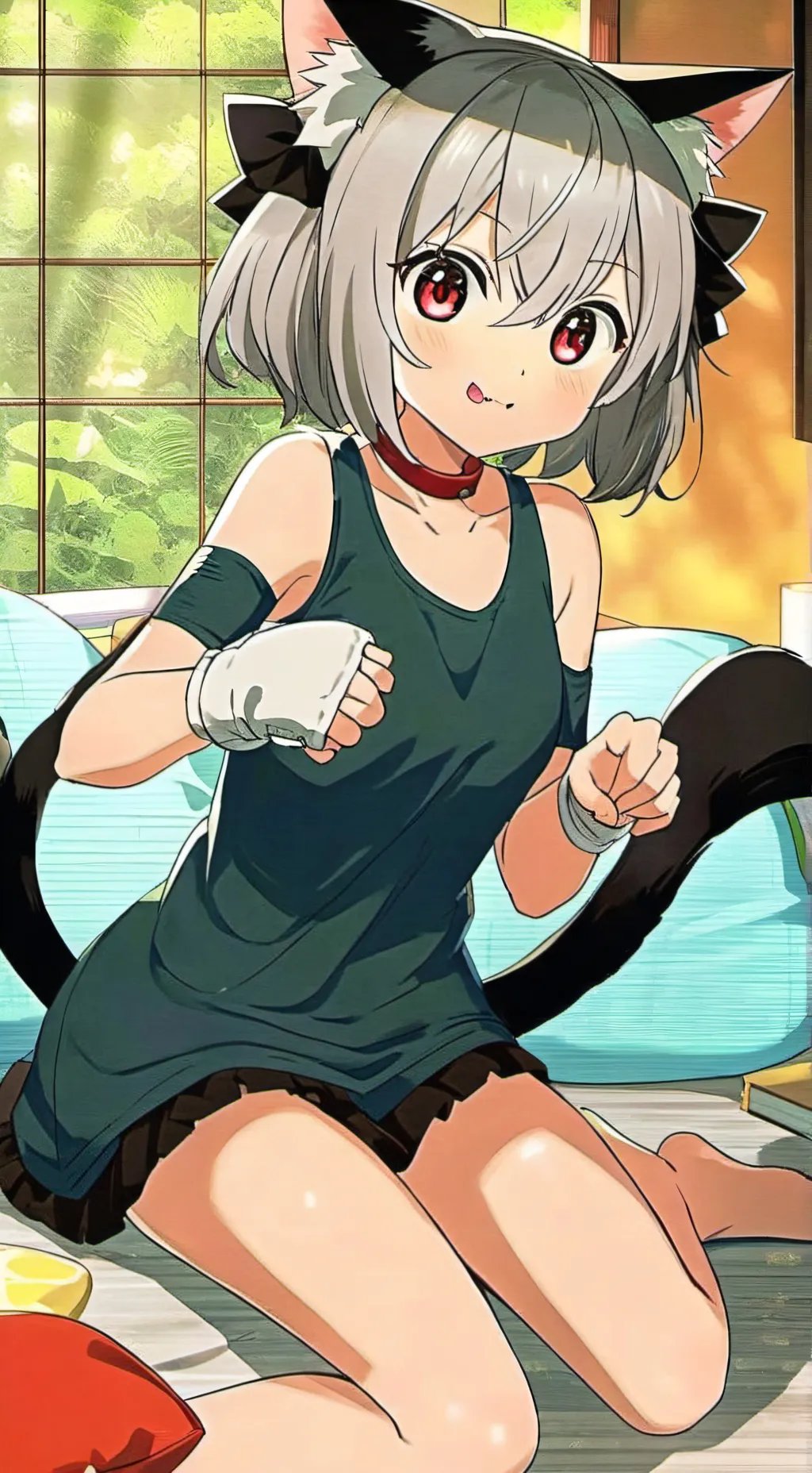 ai character: Zephyra the Catgir background