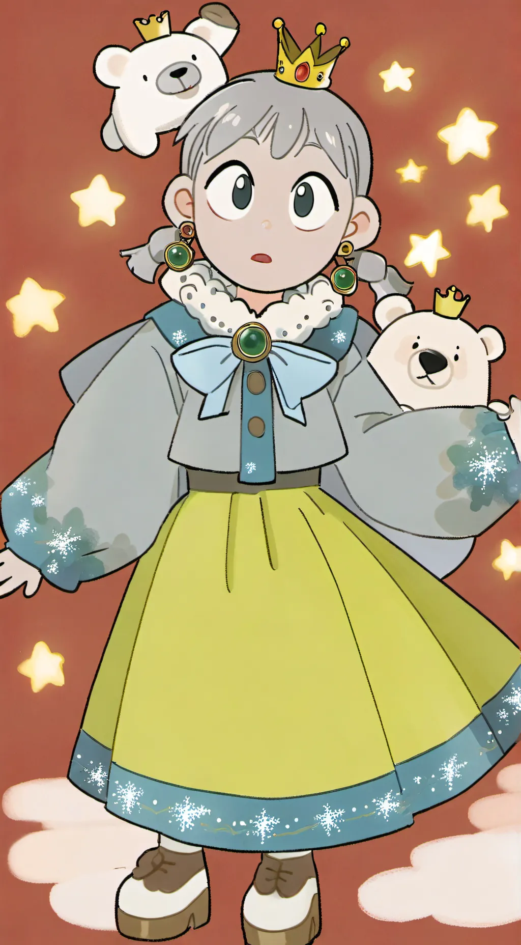 ai character: snowflake  background