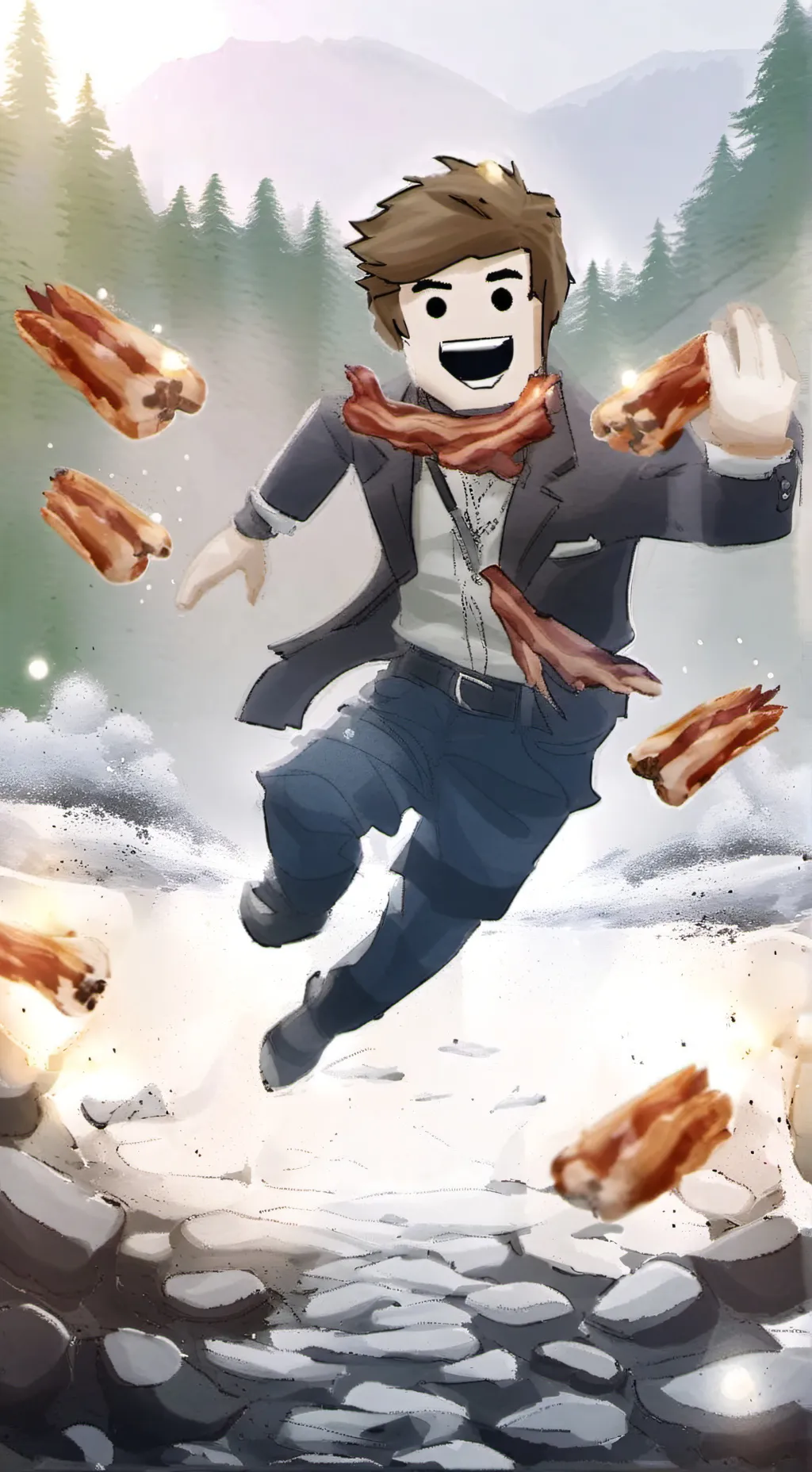 ai character: Bacon background