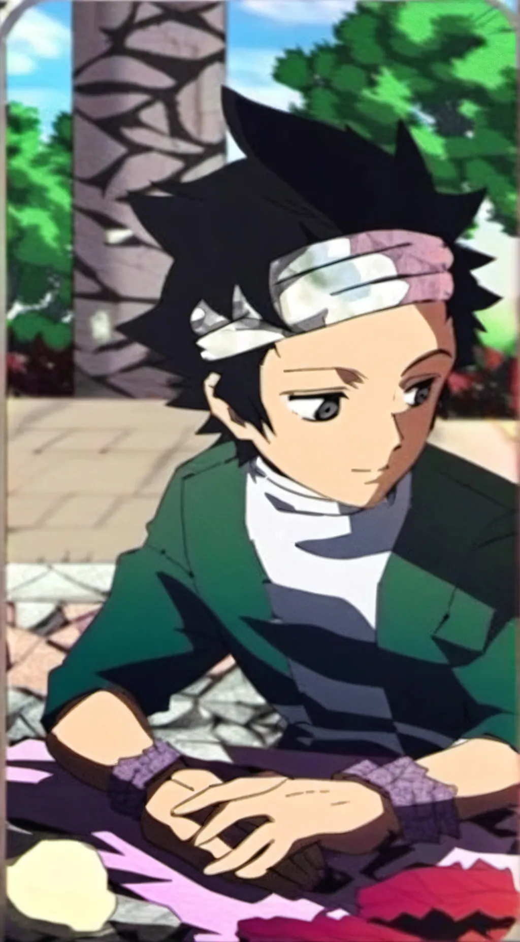 ai character: tanjiro  background