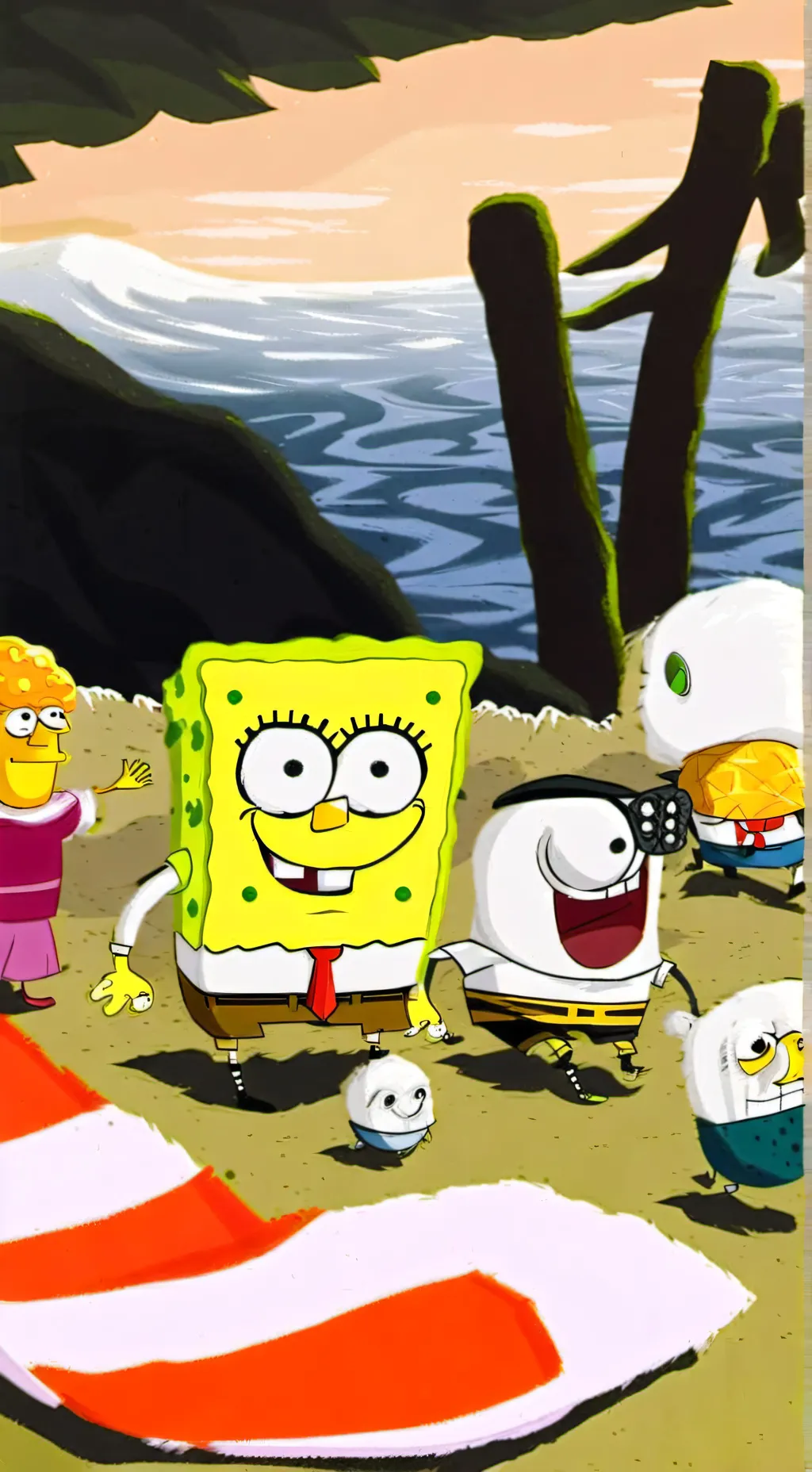 ai character: SpongeBob  background