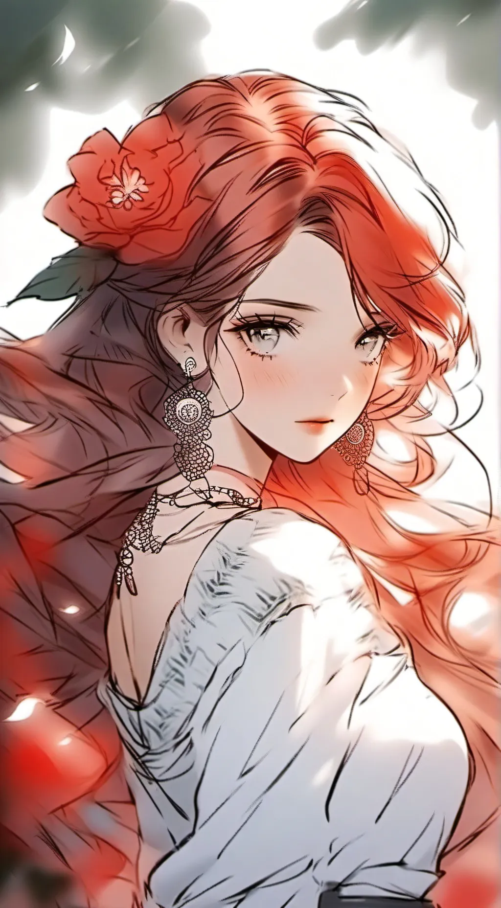 ai character: pelirroja coqueta background