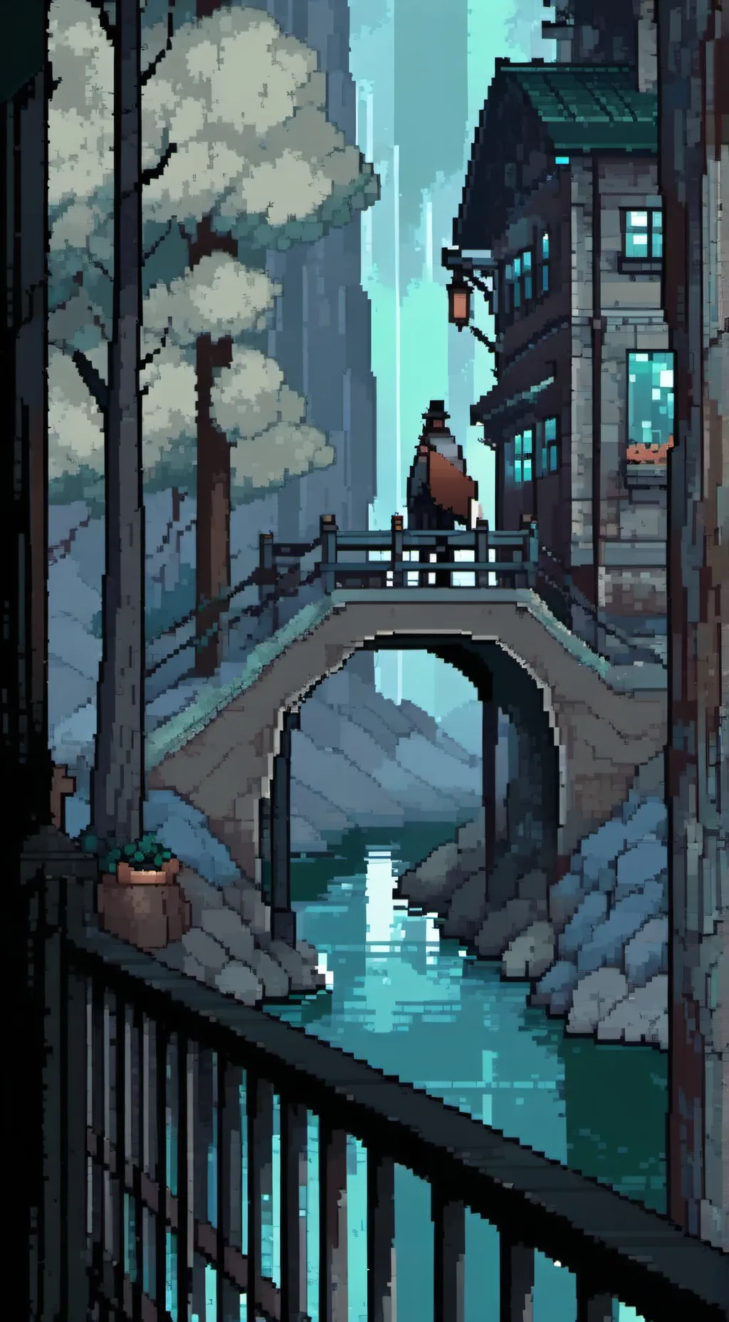 ai character: chill down background