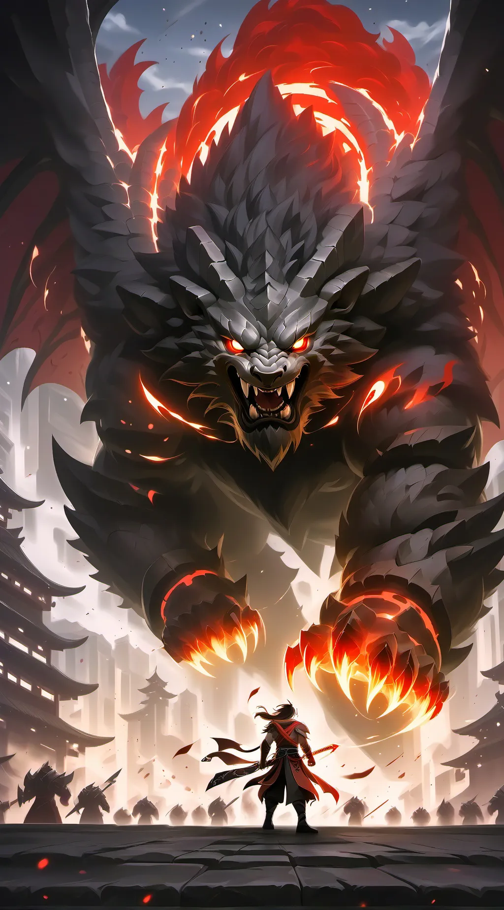 ai character: lenda tigre fogo background