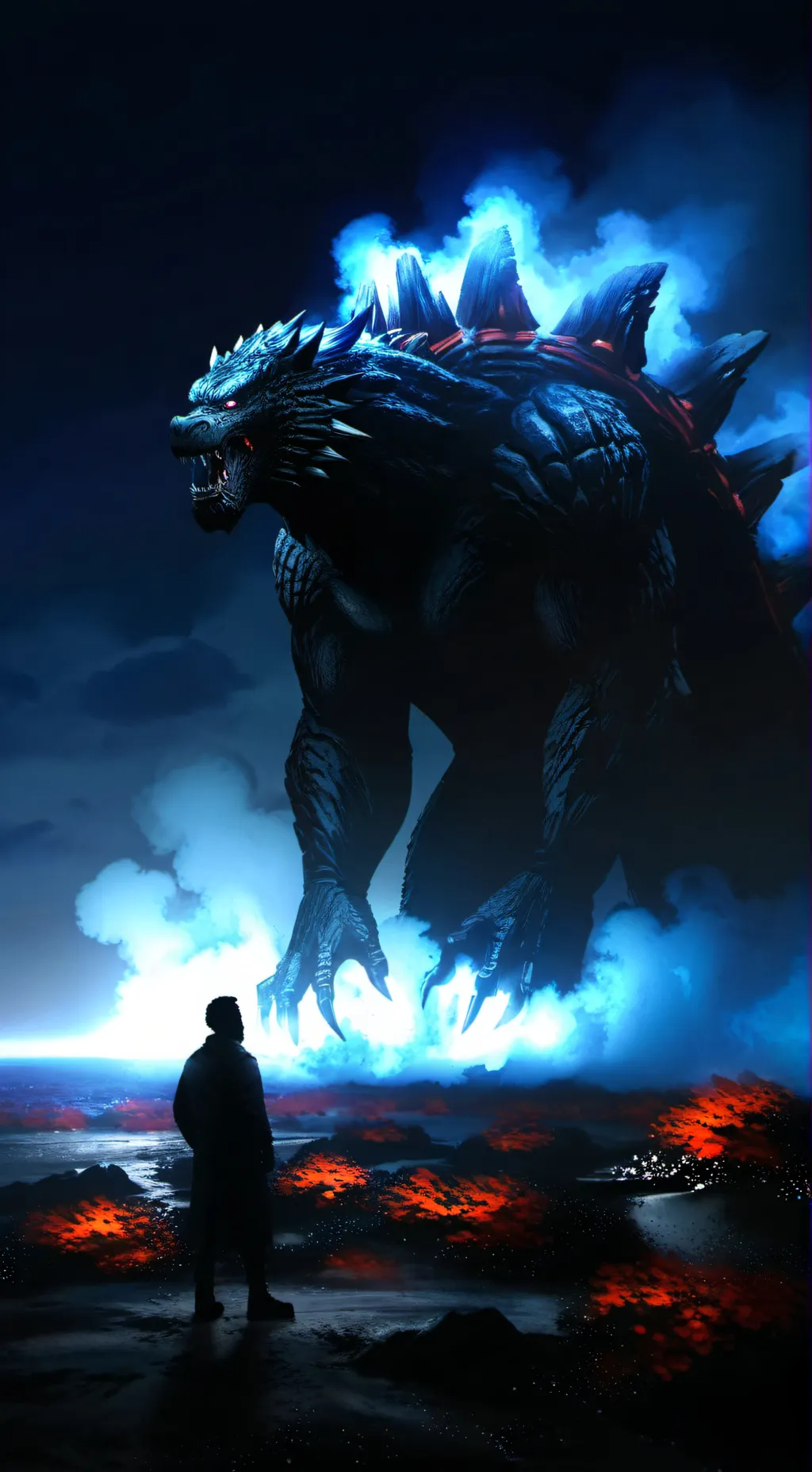 ai character: Godzilla 2019 background