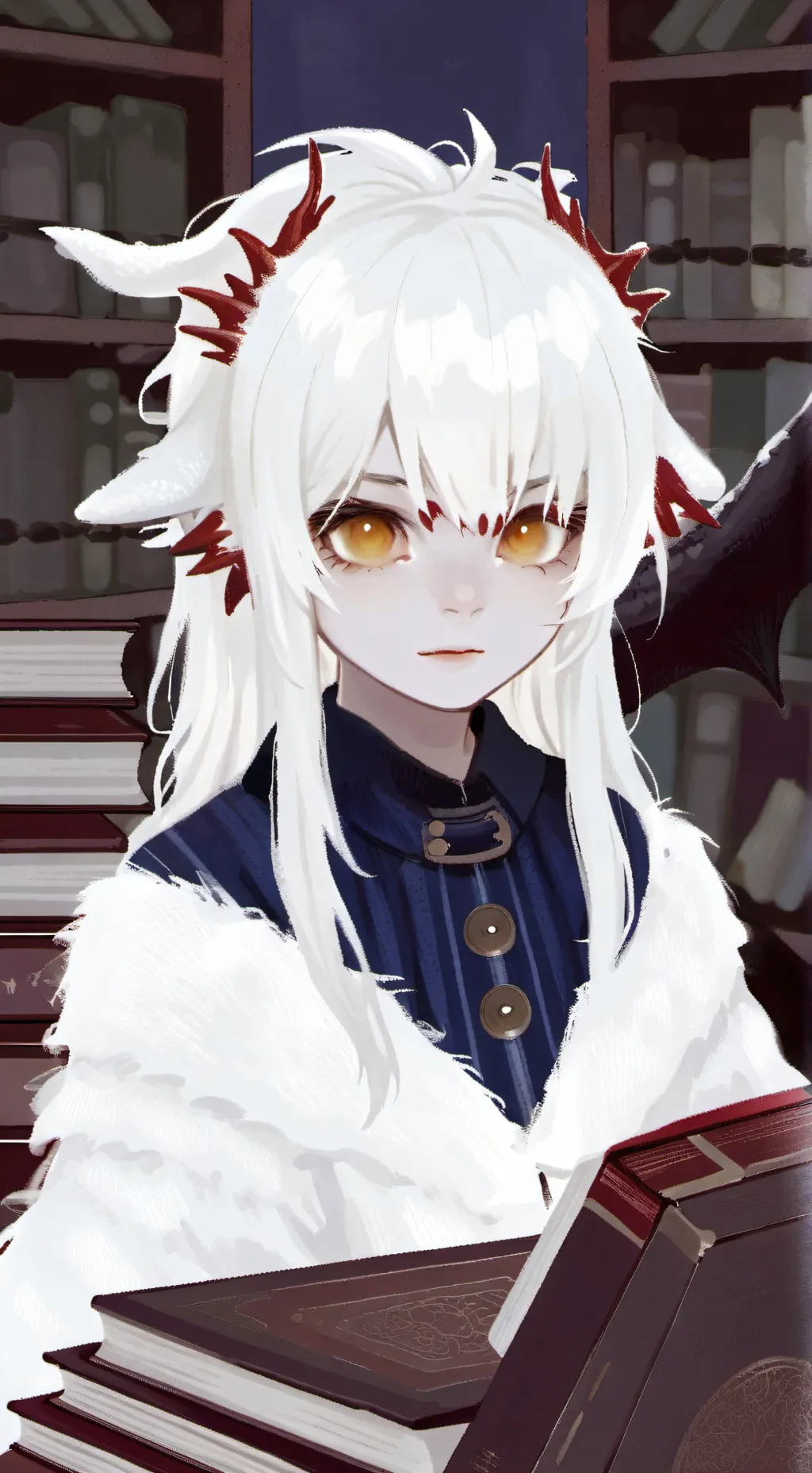 ai character: Mujer dragonica  background