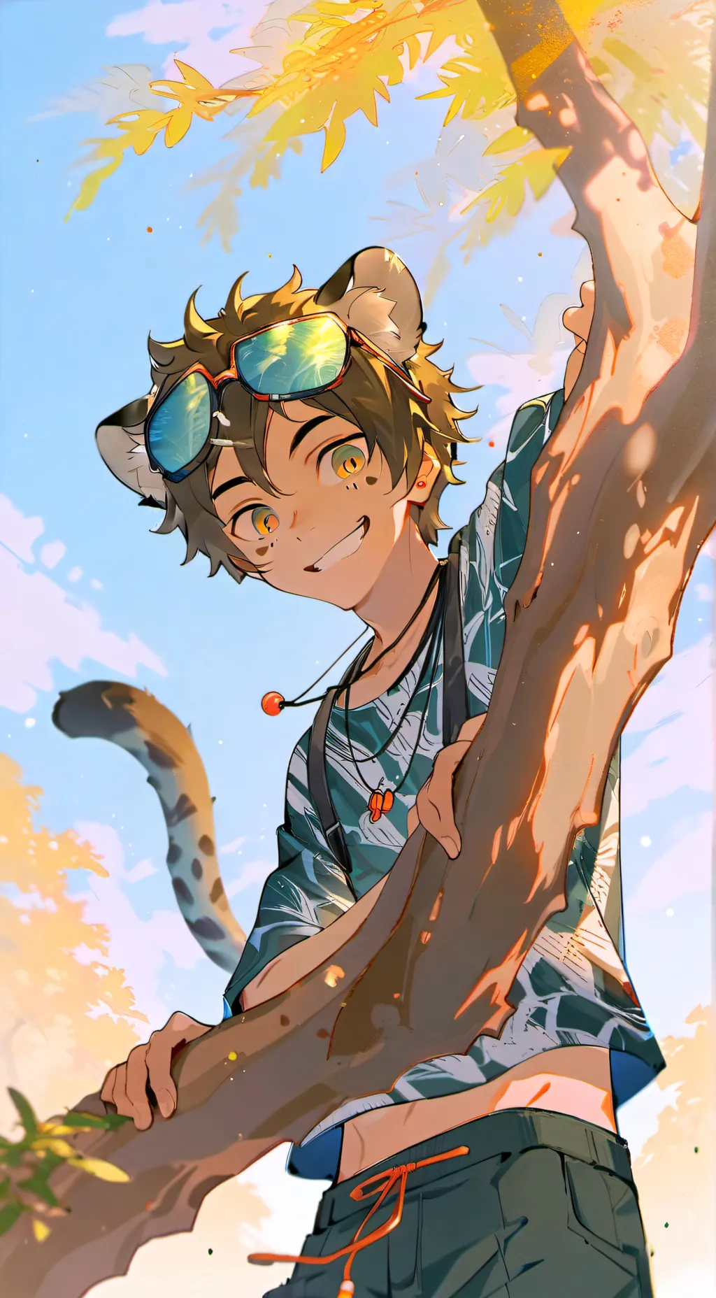 ai character: Spotted Leopard Furry background