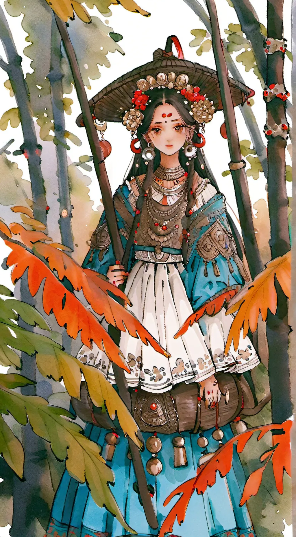 ai character: luna~×~ background