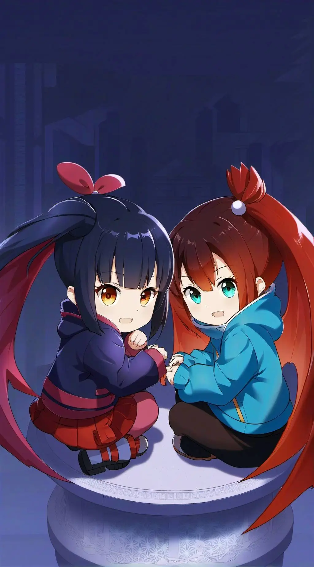 ai character: alice et Louna  background