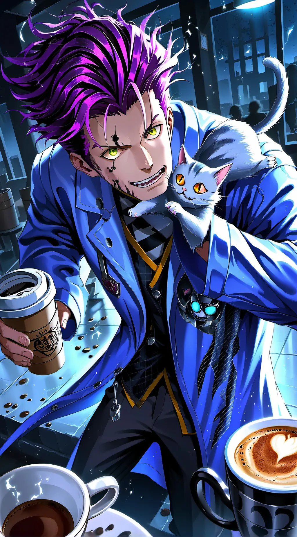 ai character: The Quantum Latte Theorist background