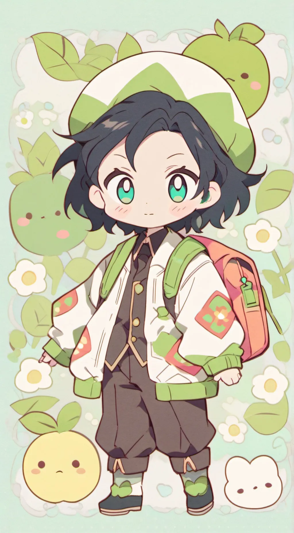 ai character: squid game × kny background