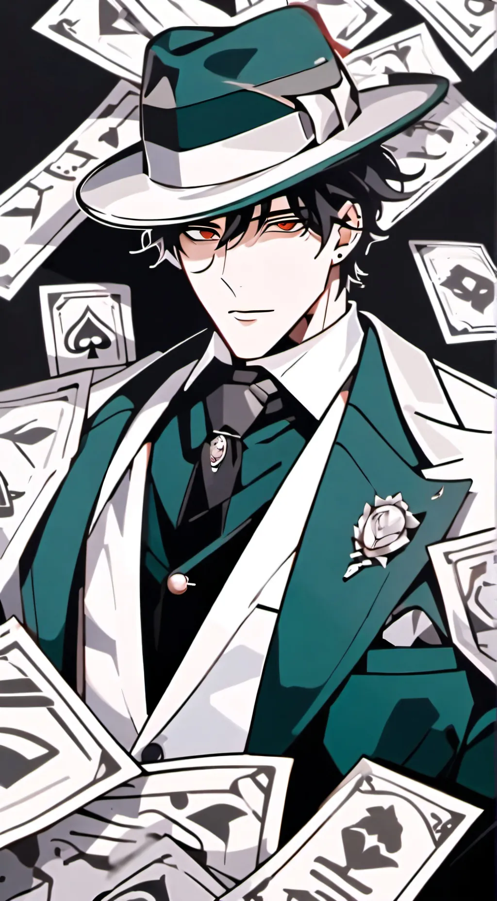 ai character: 🤍Ricki James🖤 background