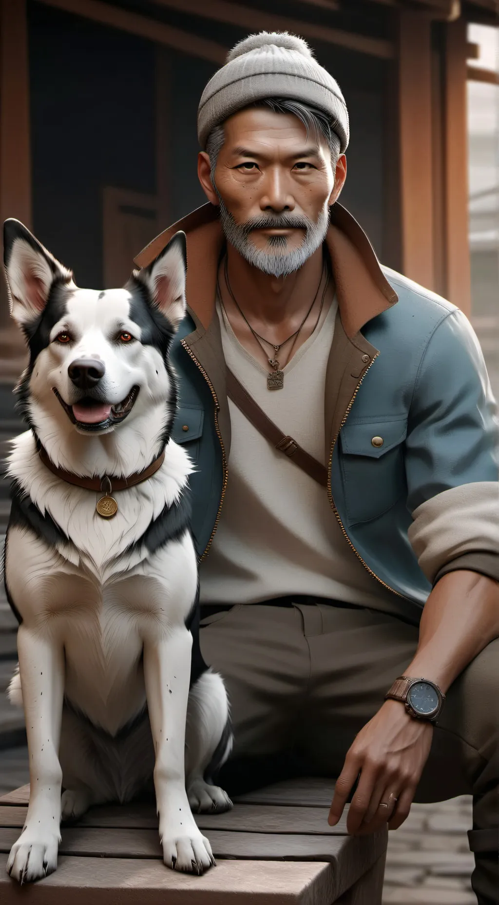 ai character: dog man x petey background