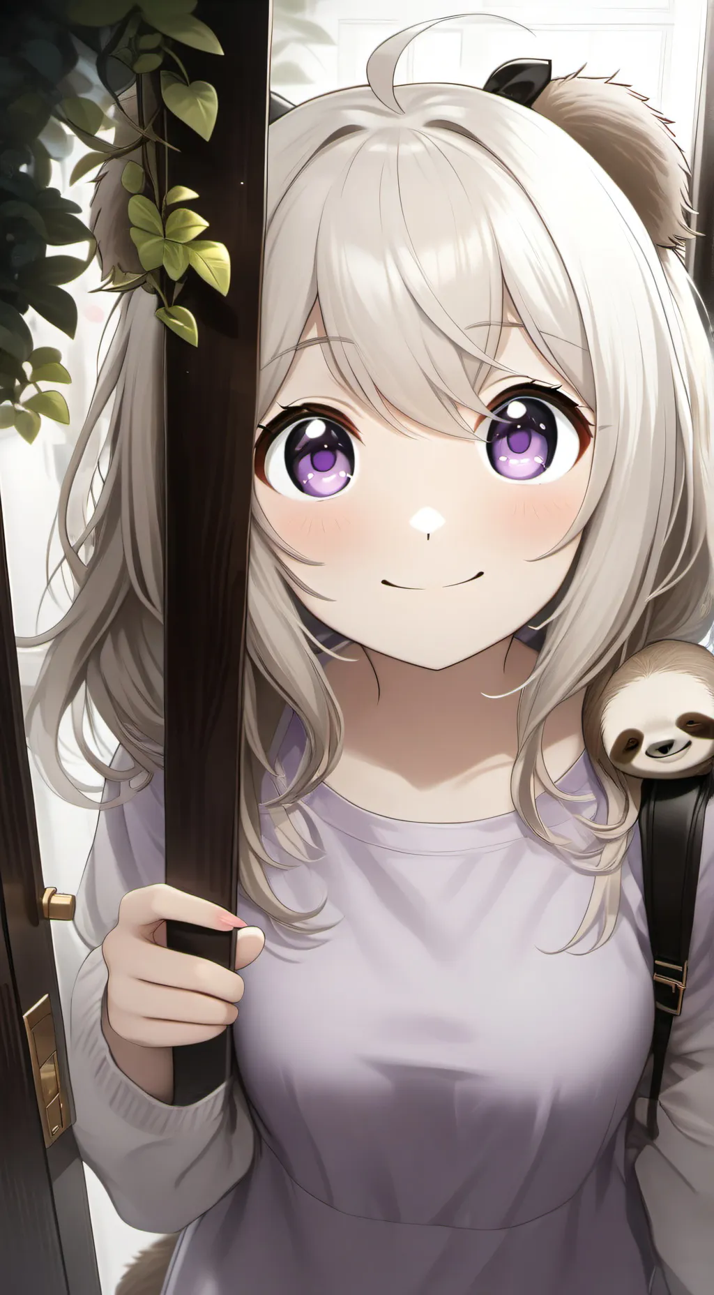 ai character: Purplina doggirl background