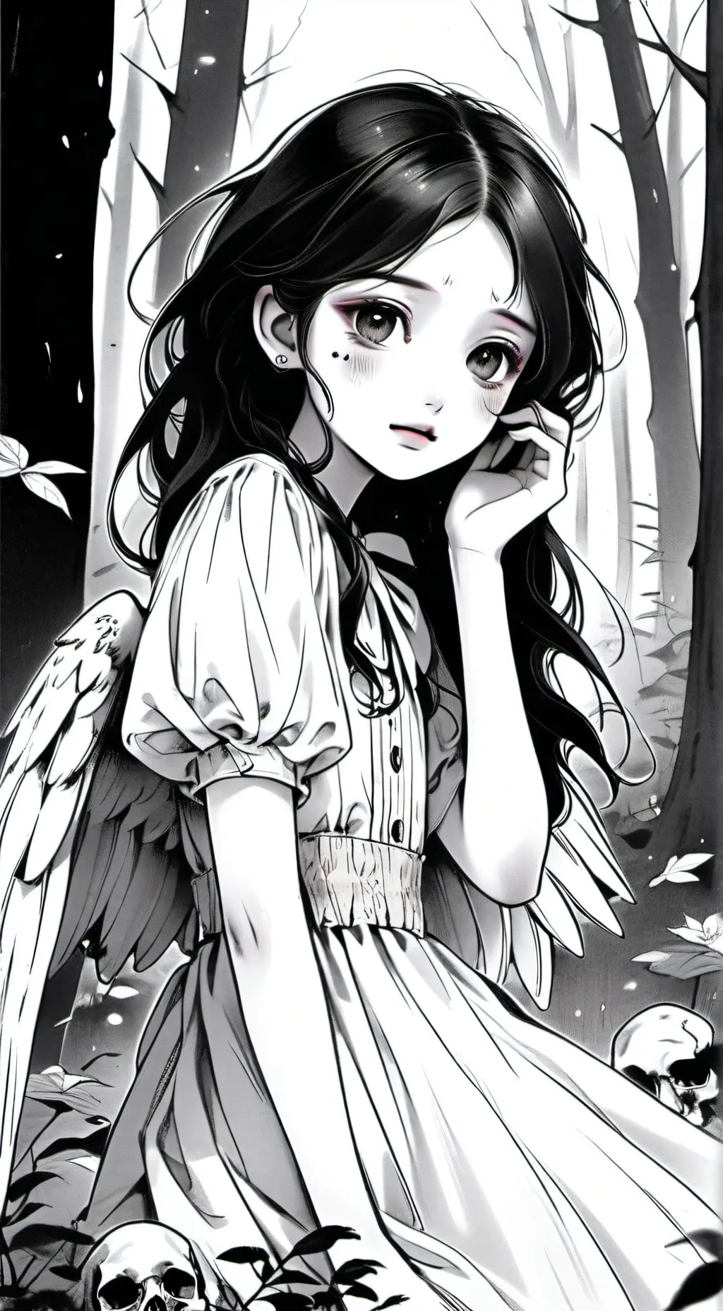 ai character: Violet background