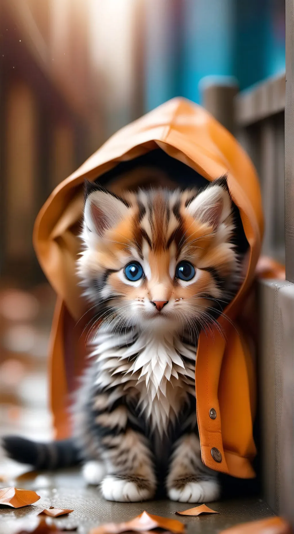 ai character: A homeless cat background