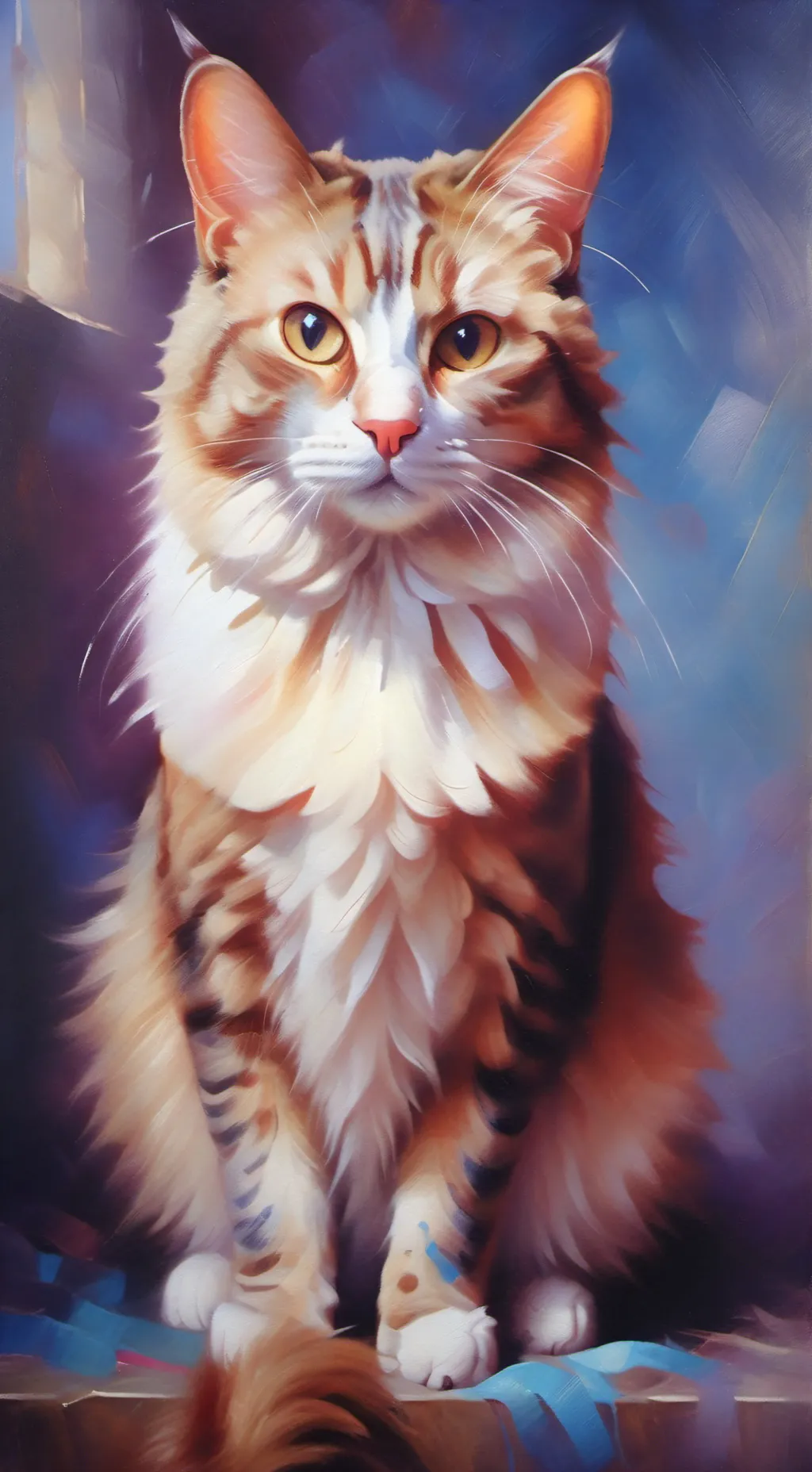 ai character: Cat in bush background