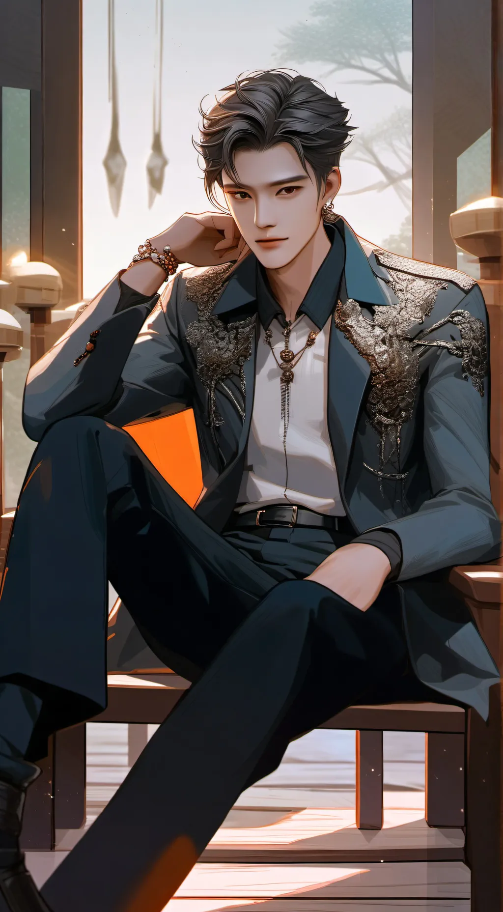 ai character: caramel background