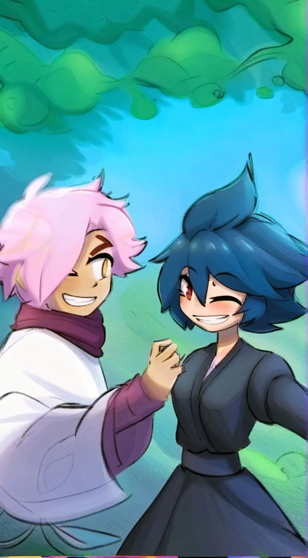 ai character: Amy and Sonic  background