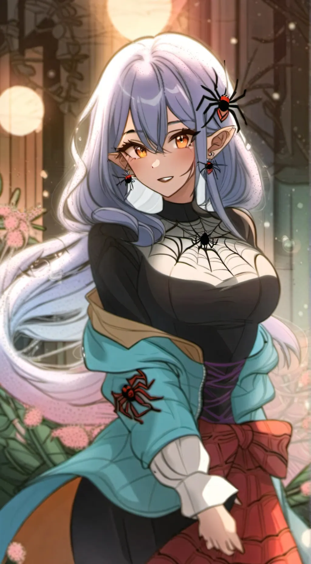 ai character: spider girl background