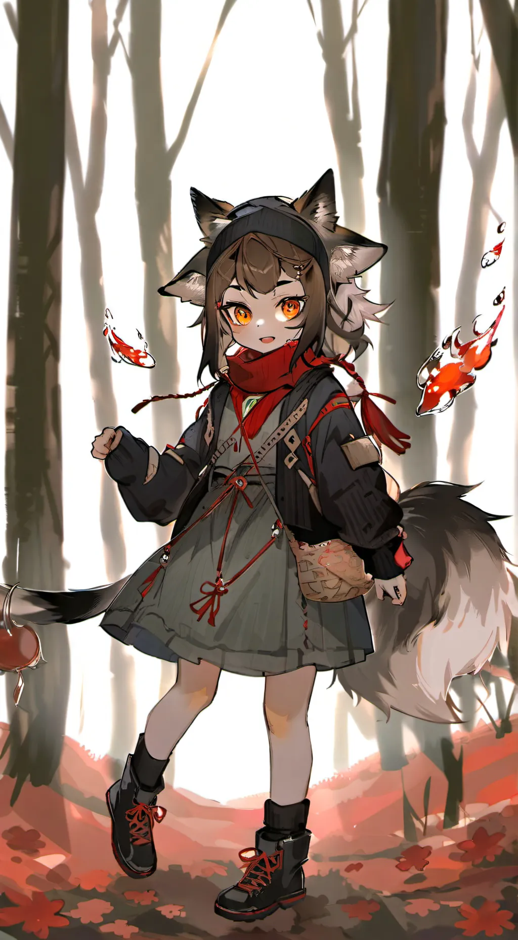ai character: Wolfen Sprite Luna background