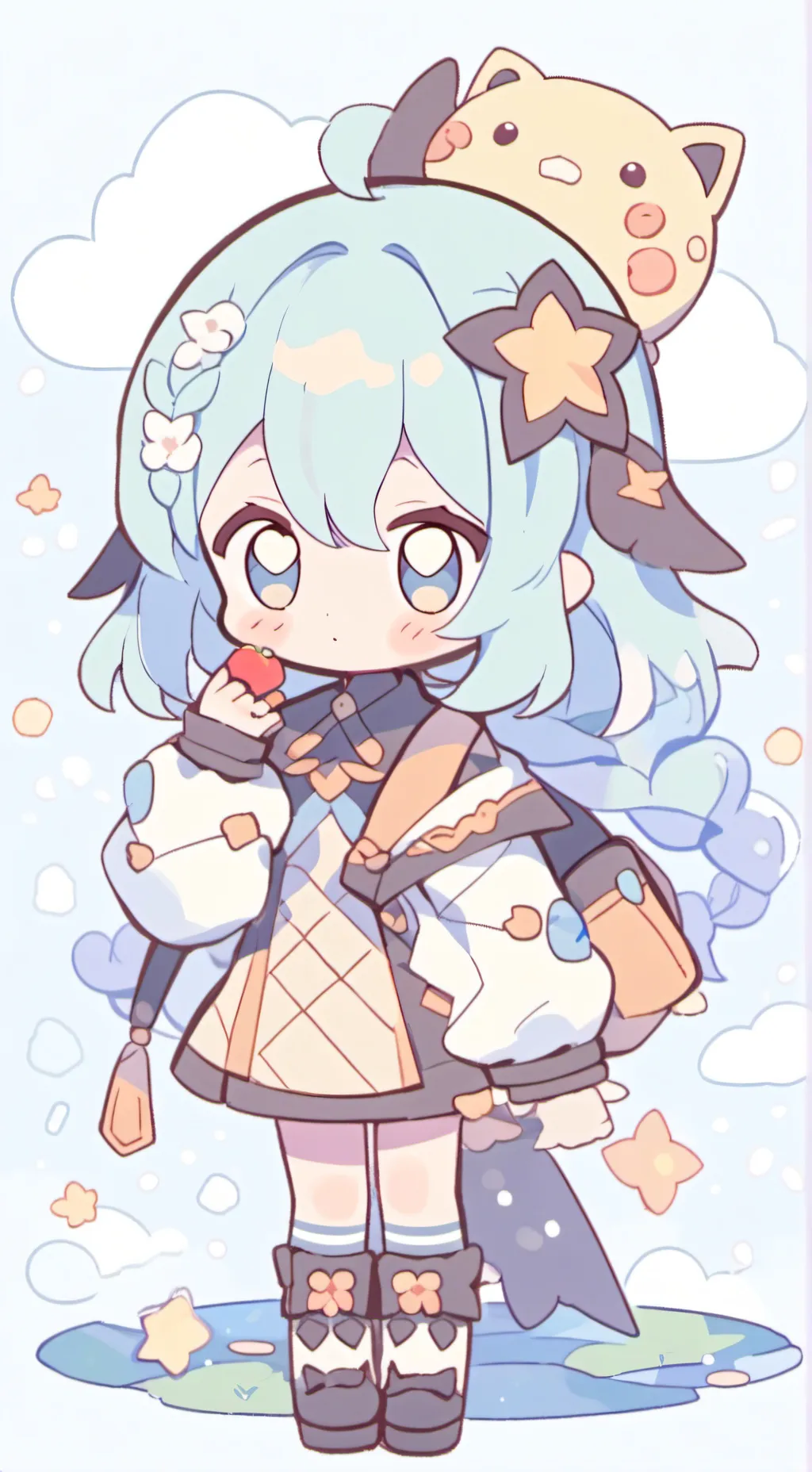 ai character: 💛~kamideku~💚 background