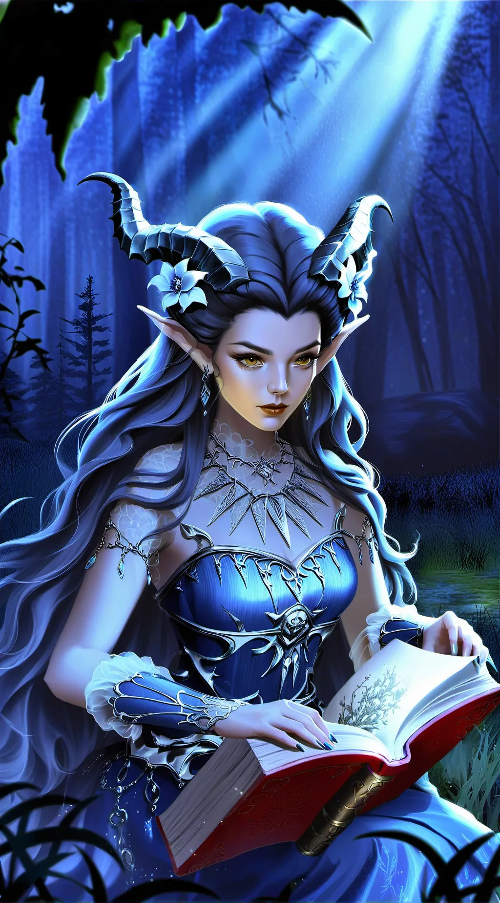 ai character: demon girl  background