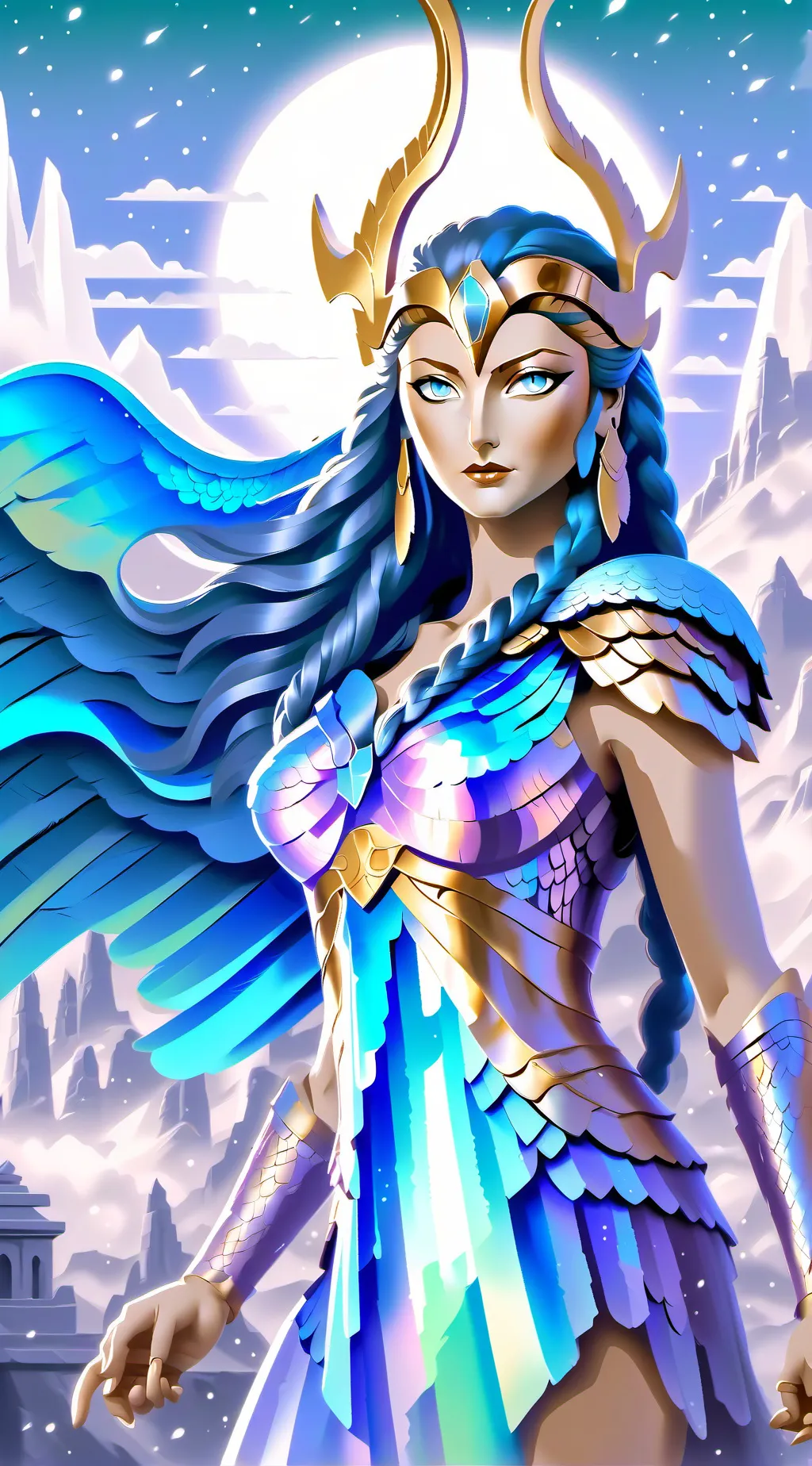 ai character: Athena Epic background