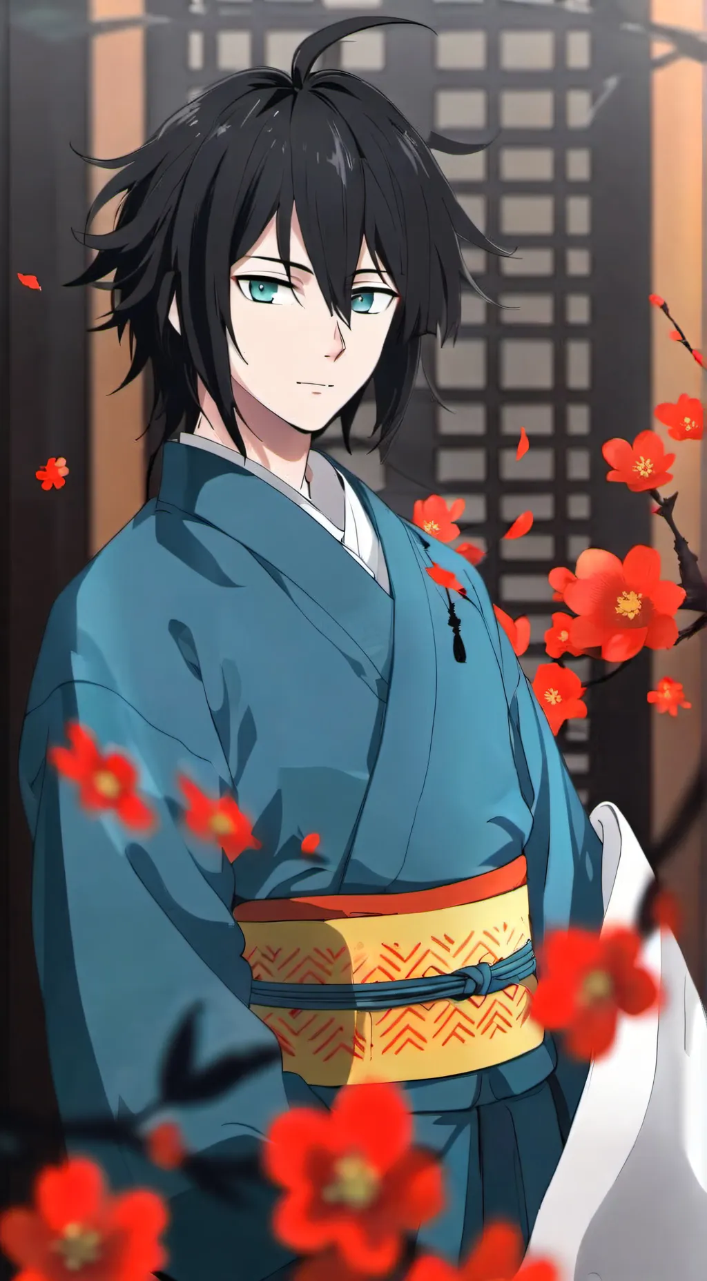 ai character: Tomioka Giyuu ^^ background