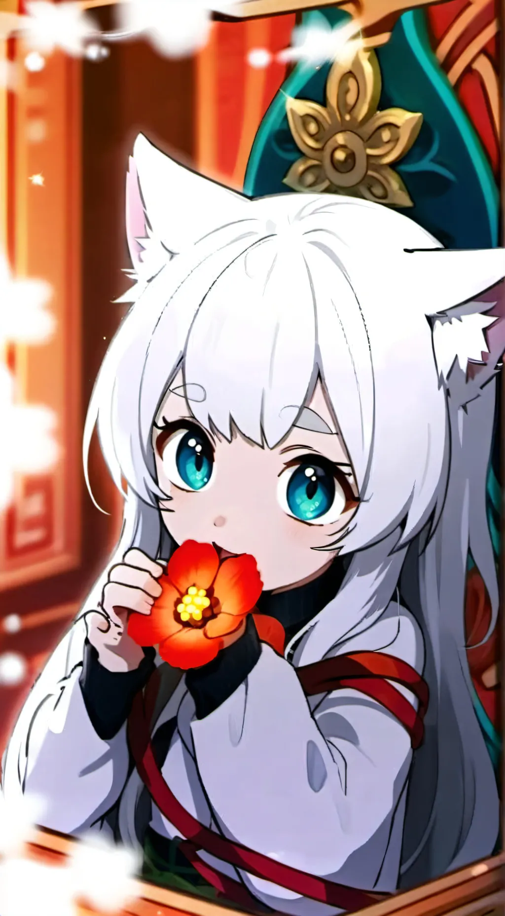 ai character: snowy camby background