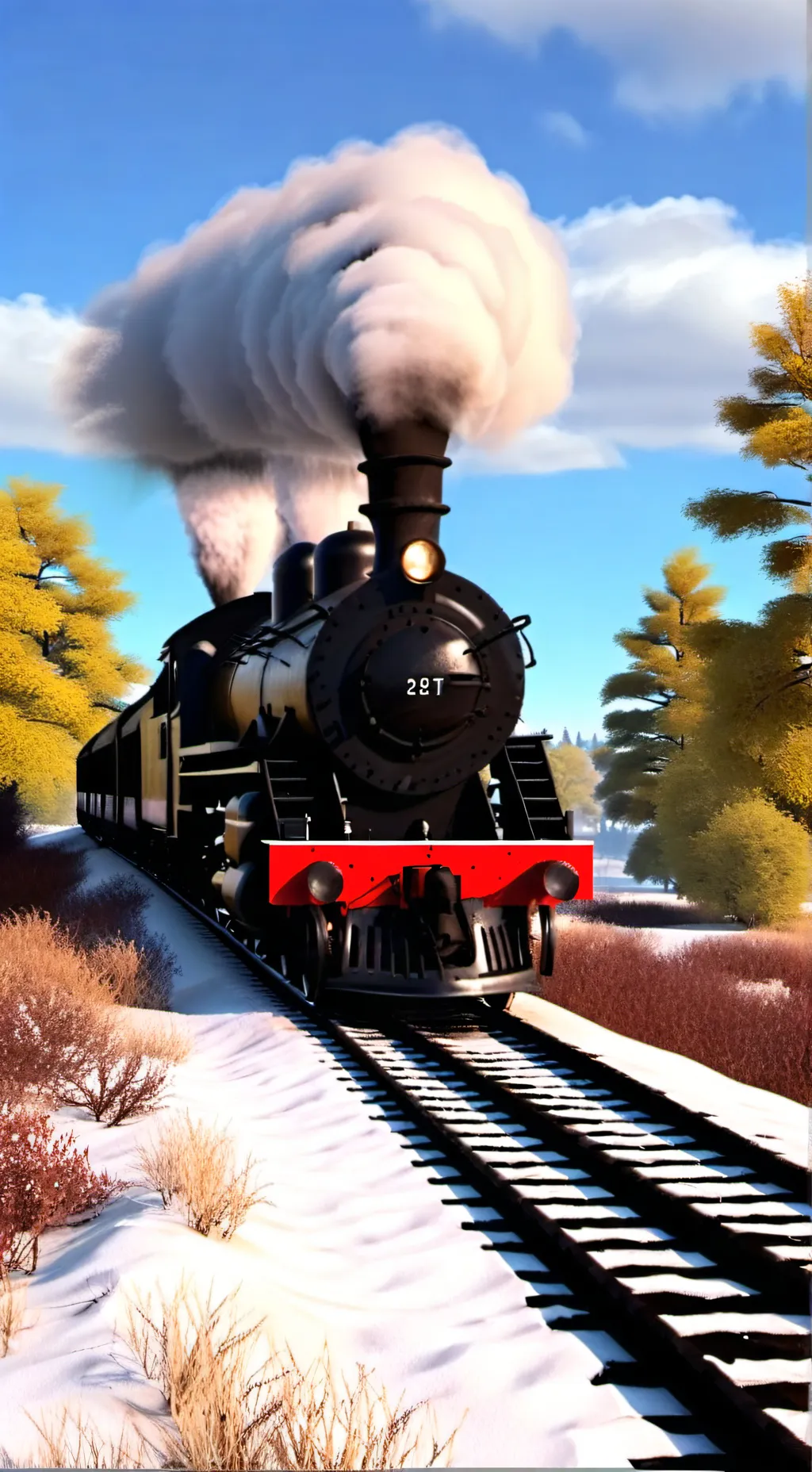 ai character: steam train background
