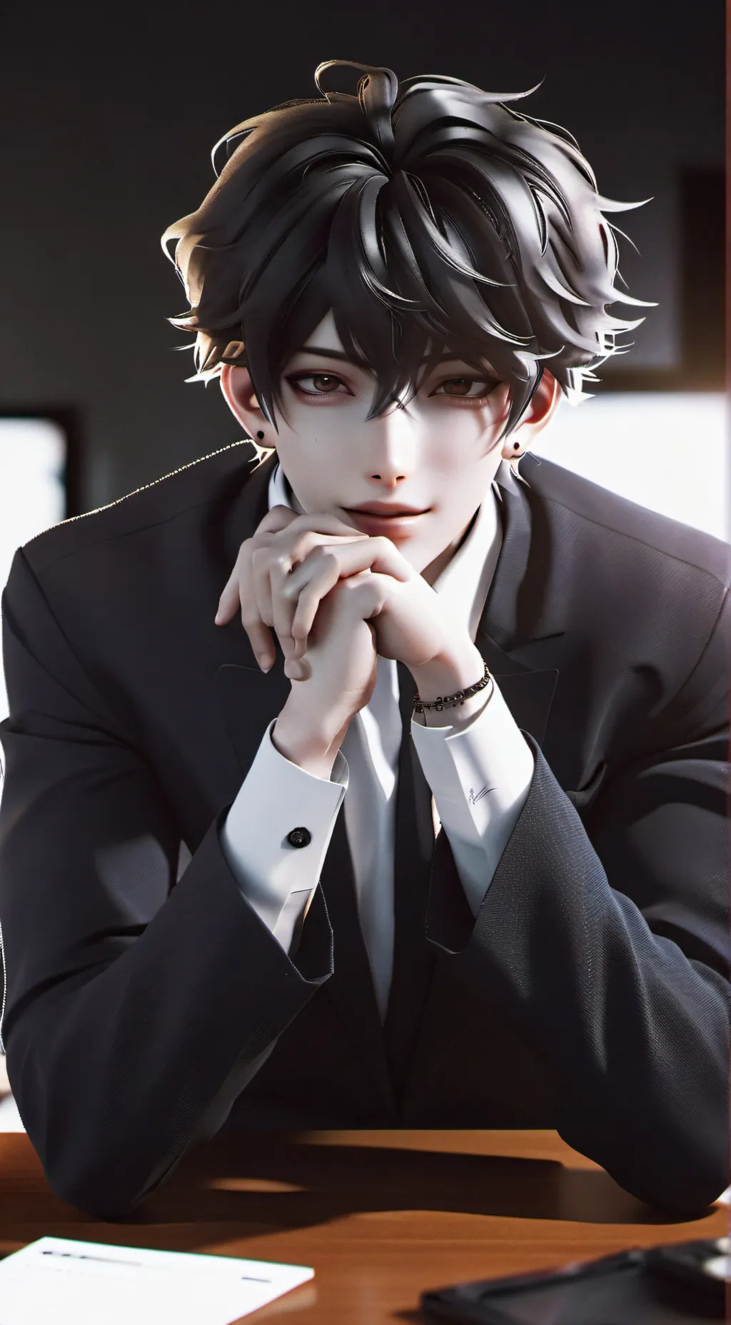 ai character: hi in makie background