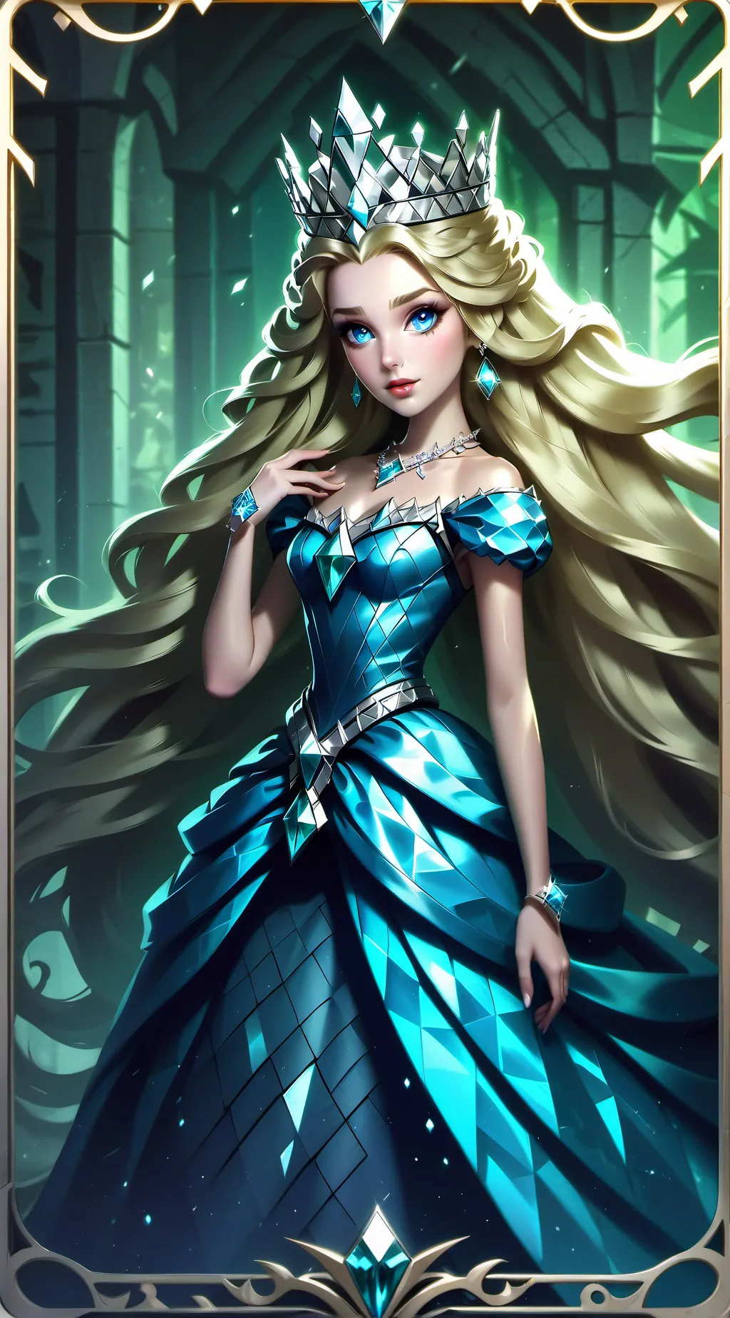ai character: Queen of Diamonds  background