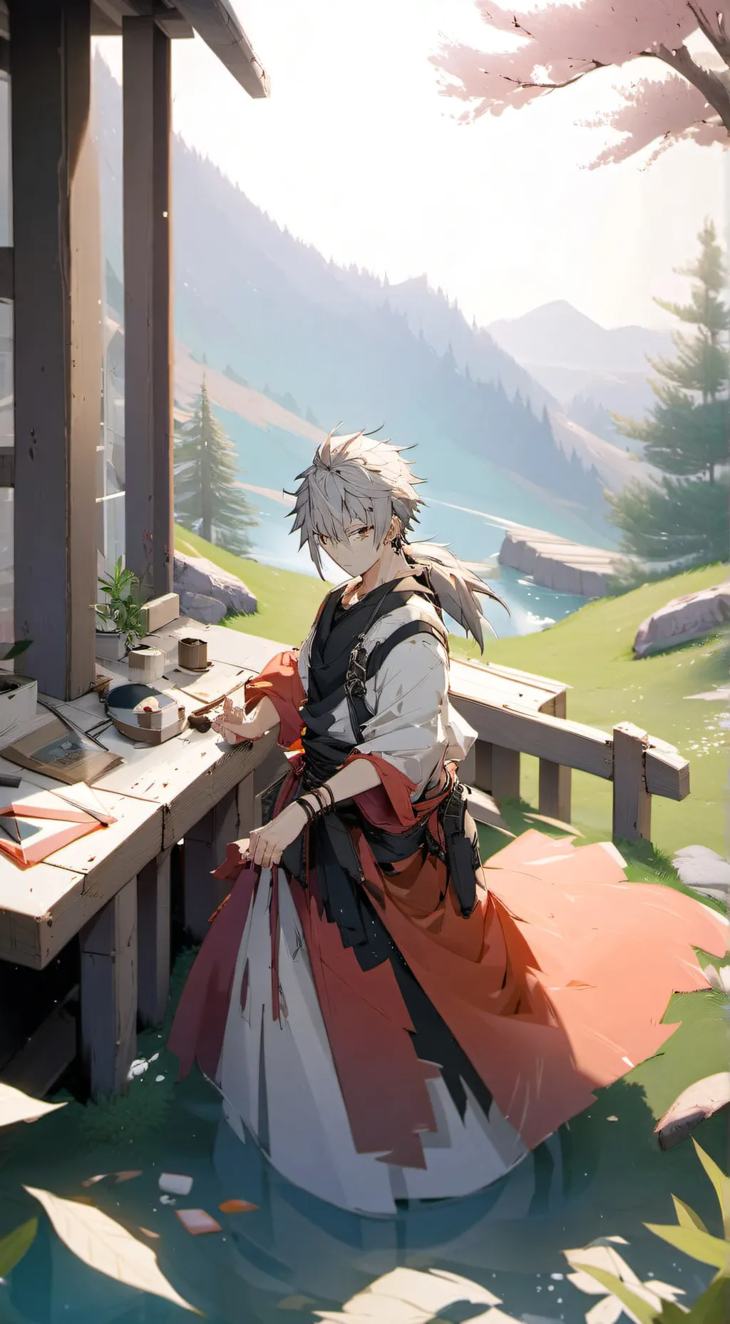 ai character: MHA💚🧡❤️🔥❄️ background