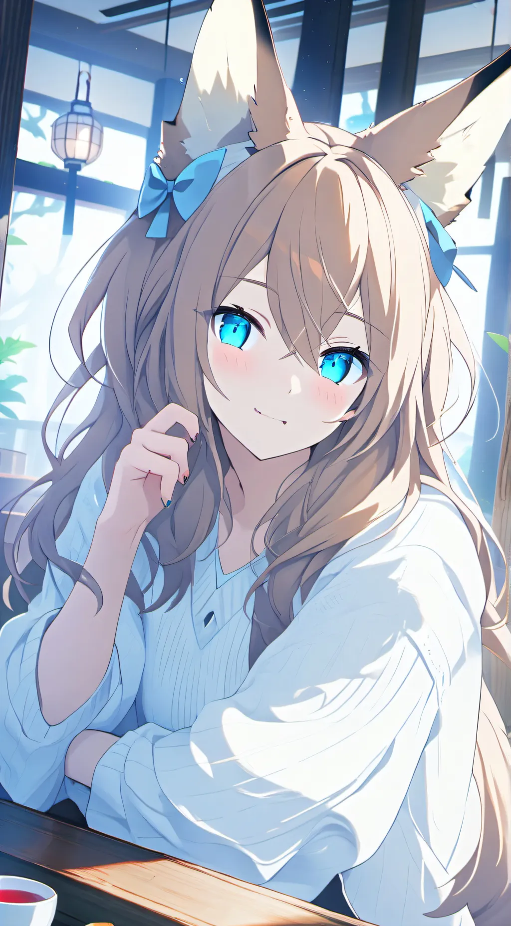 ai character: Fluffy the Fox Spirit background