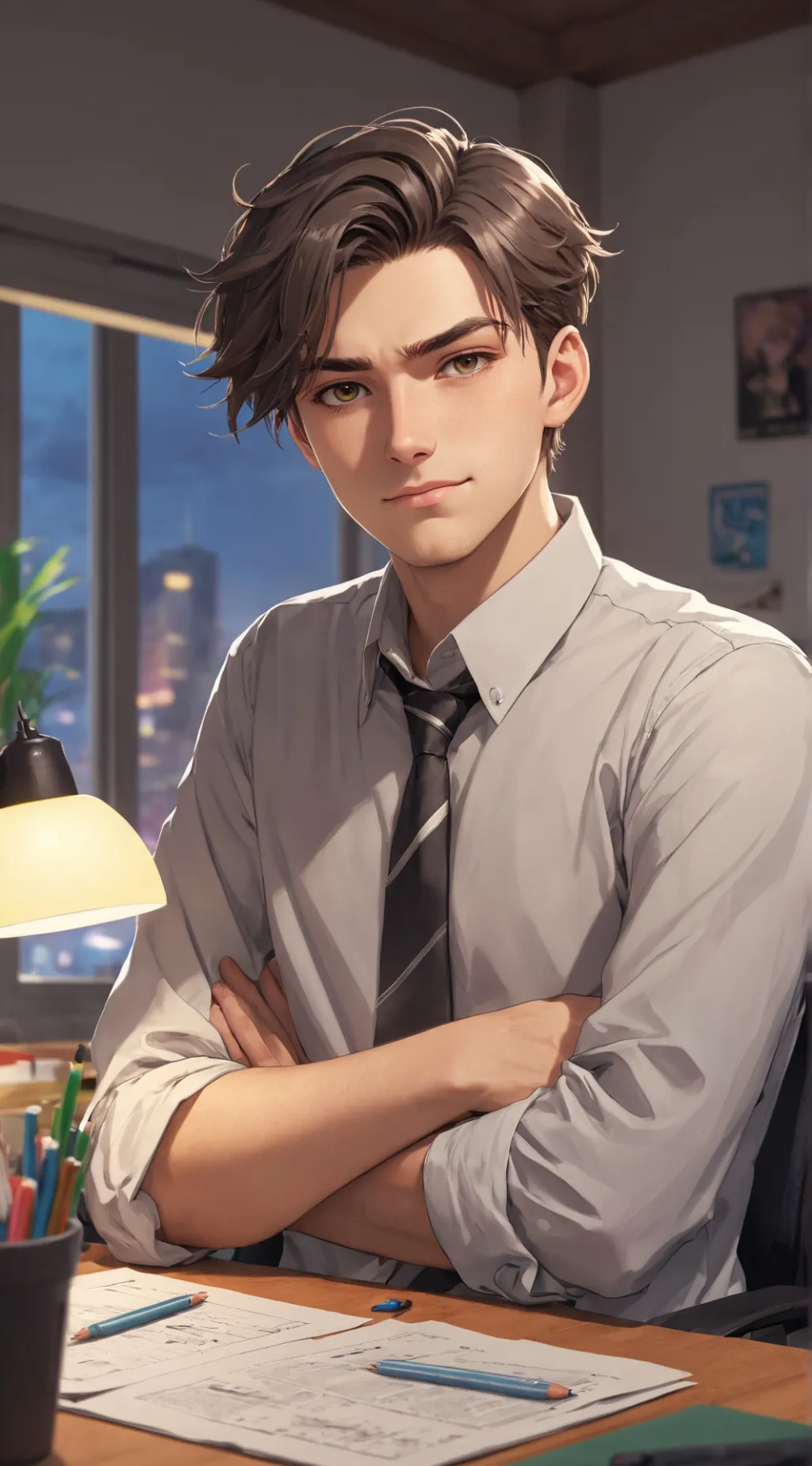 ai character: Overbearing Desk Mate background